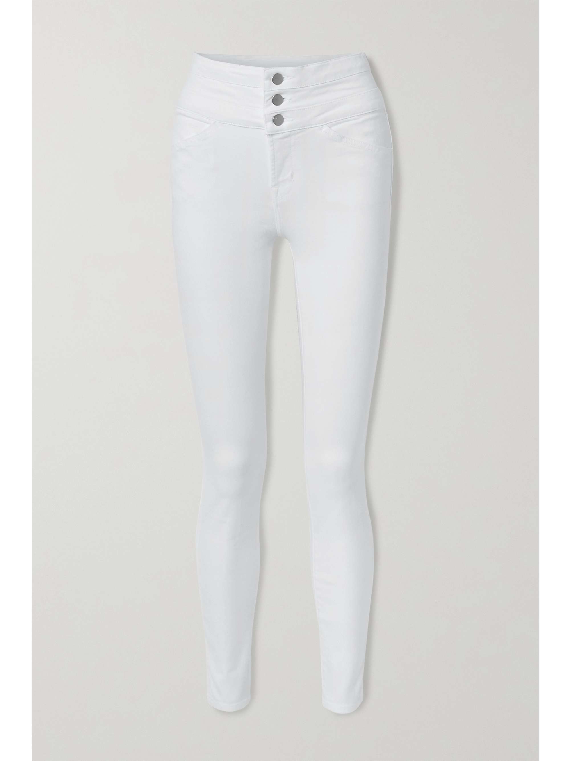 branded white jeans