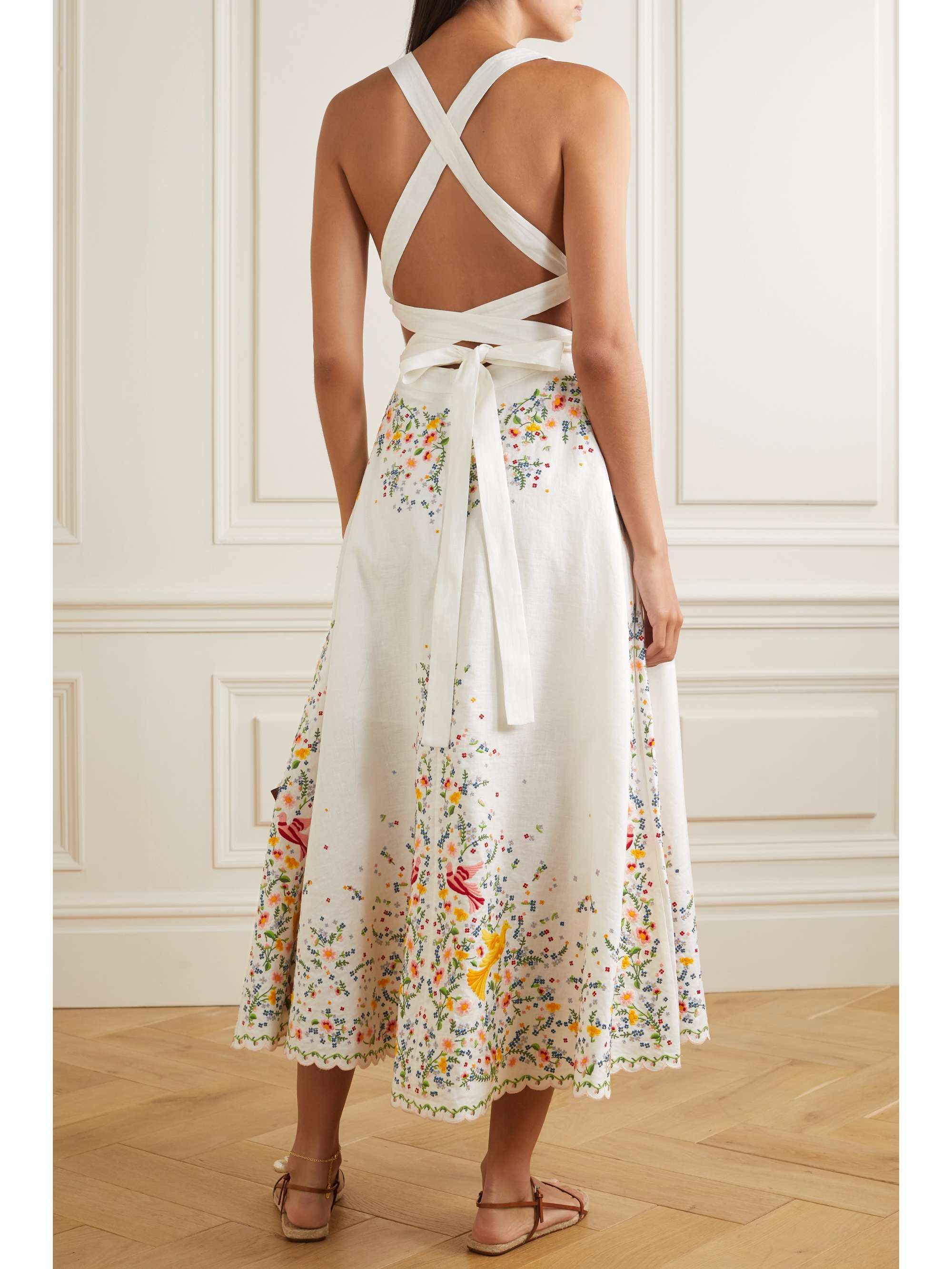 ZIMMERMANN Carnaby embroidered linen midi dress