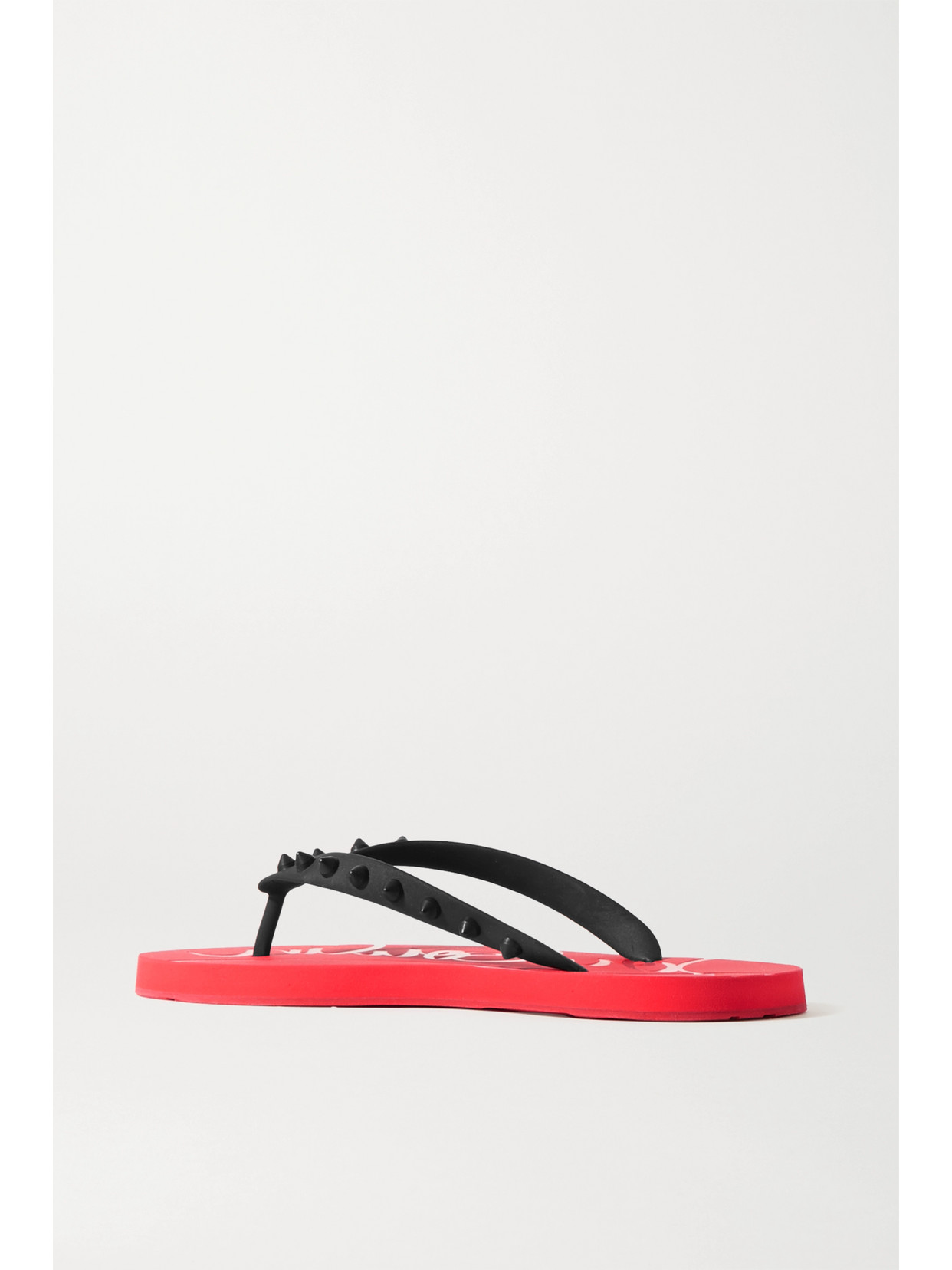 Christian Louboutin Donna Spiked Rubber Flip Flops In Red