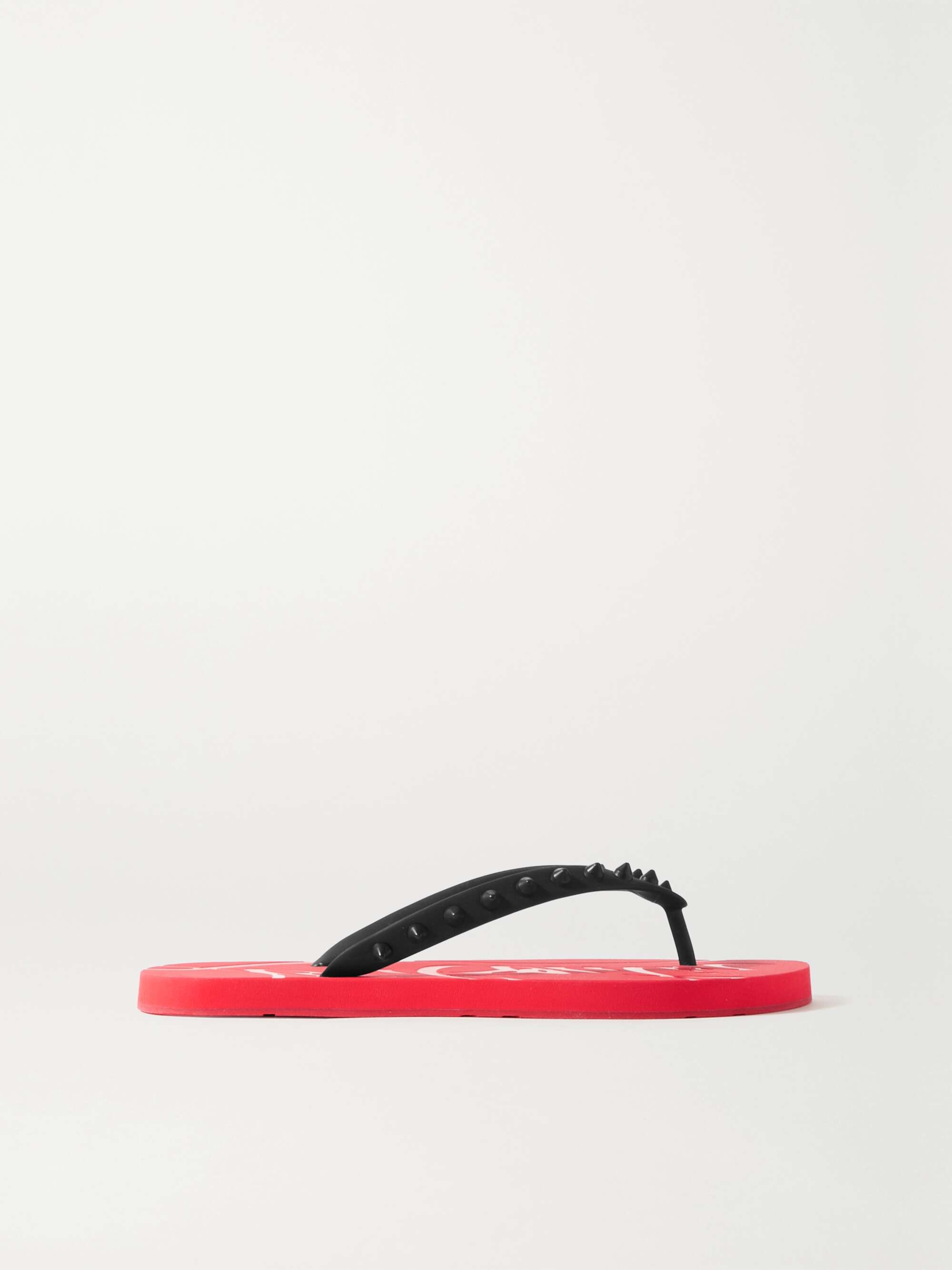 Christian Louboutin Loubi Flip Donna Spiked Rubber Flip Flops in