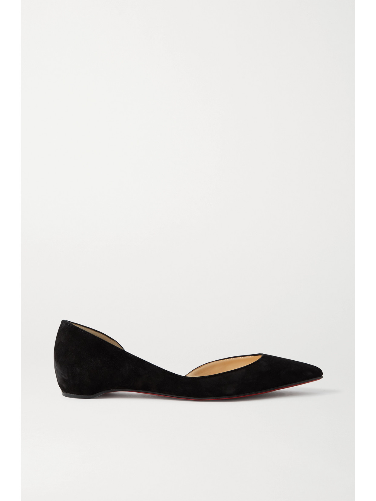 christian louboutin iriza suede point toe flats
