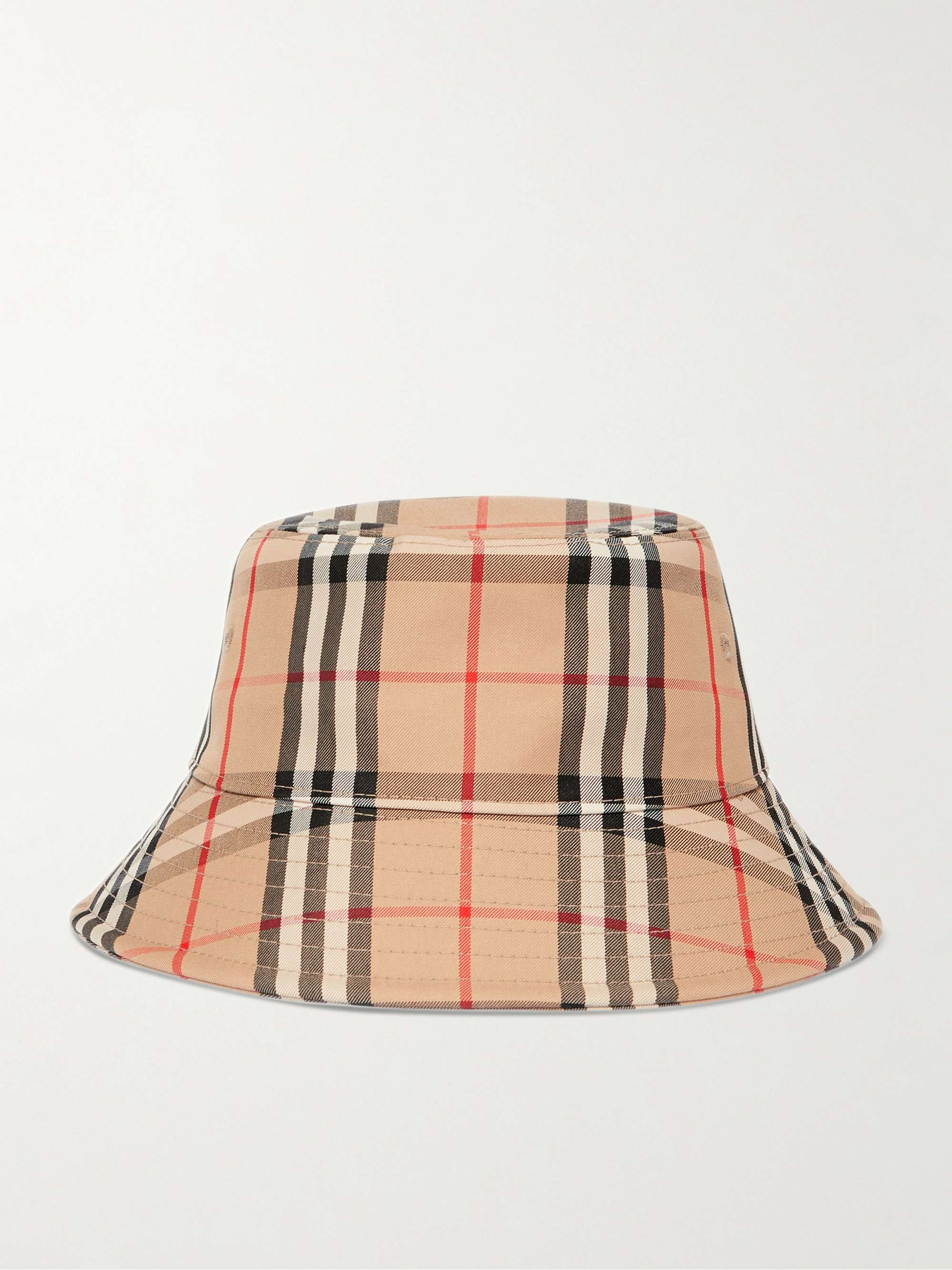 BURBERRY Bob en serge de coton mélangé à carreaux