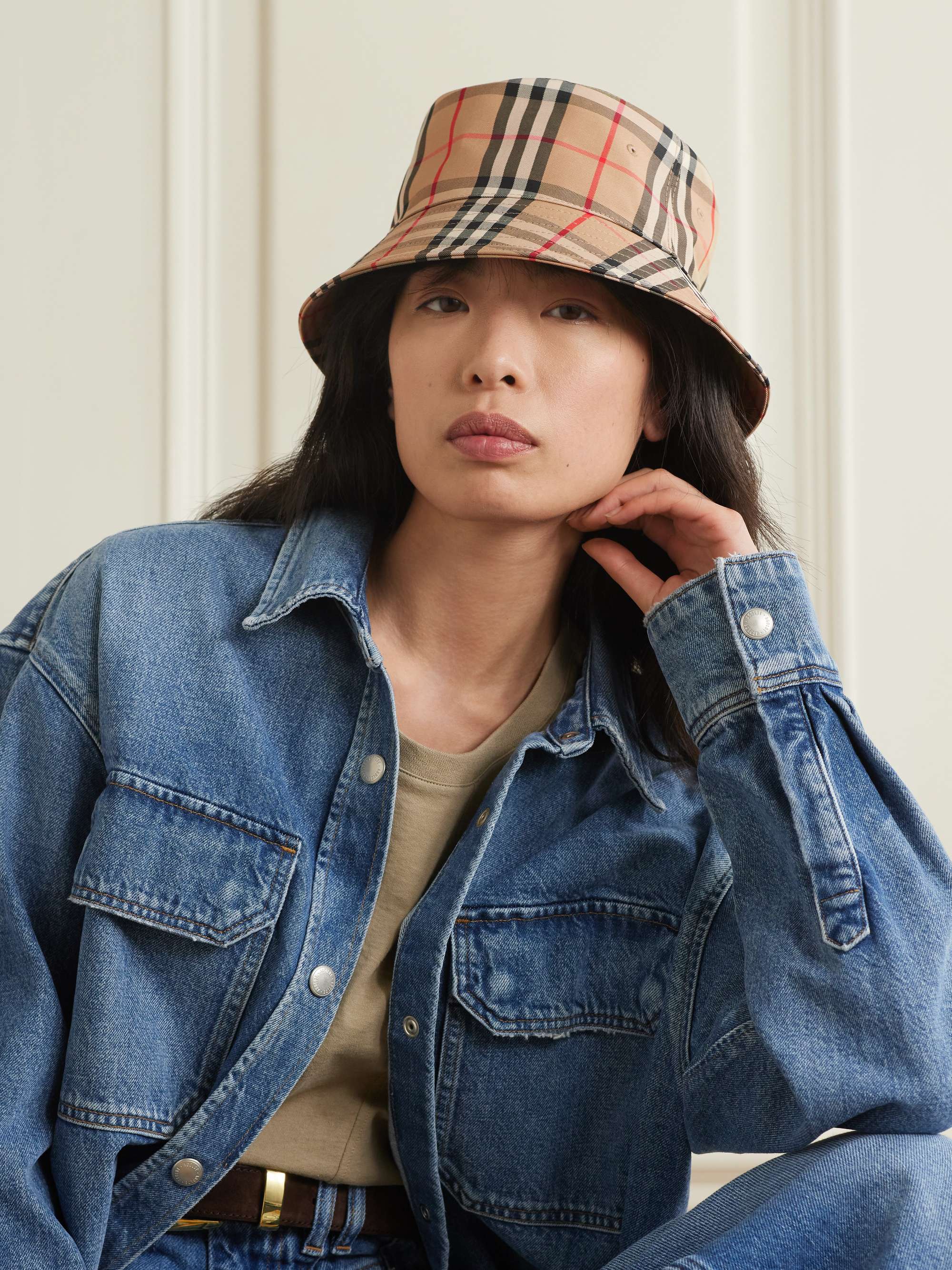 BURBERRY Checked cotton-blend twill bucket hat | NET-A-PORTER