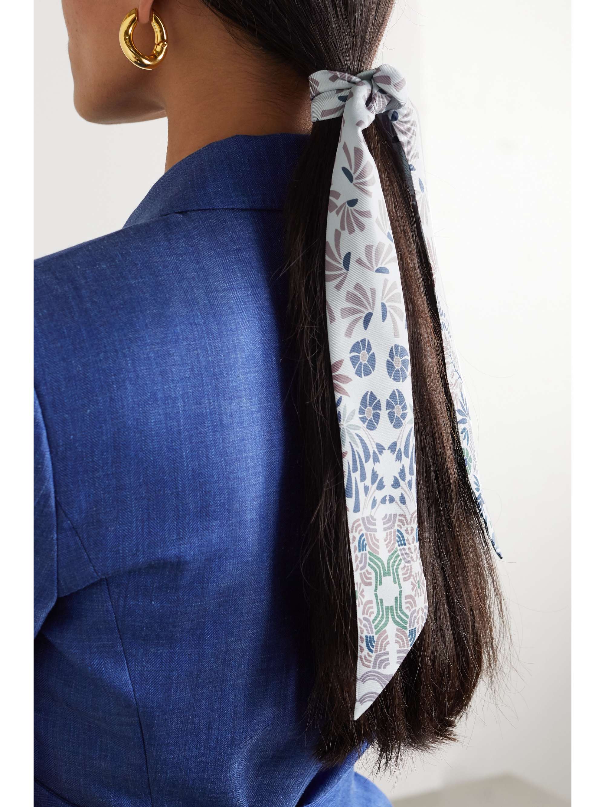 LORO PIANA Floral-print silk-twill scarf