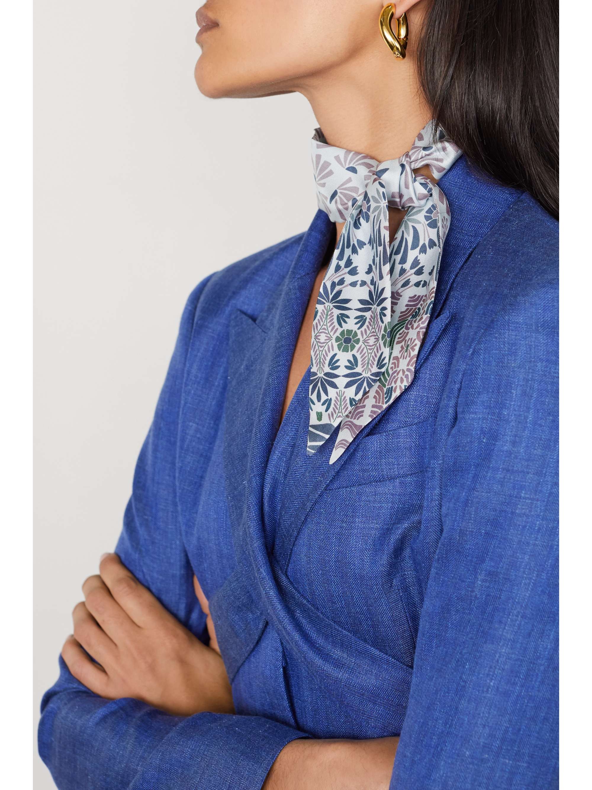 LORO PIANA Floral-print silk-twill scarf