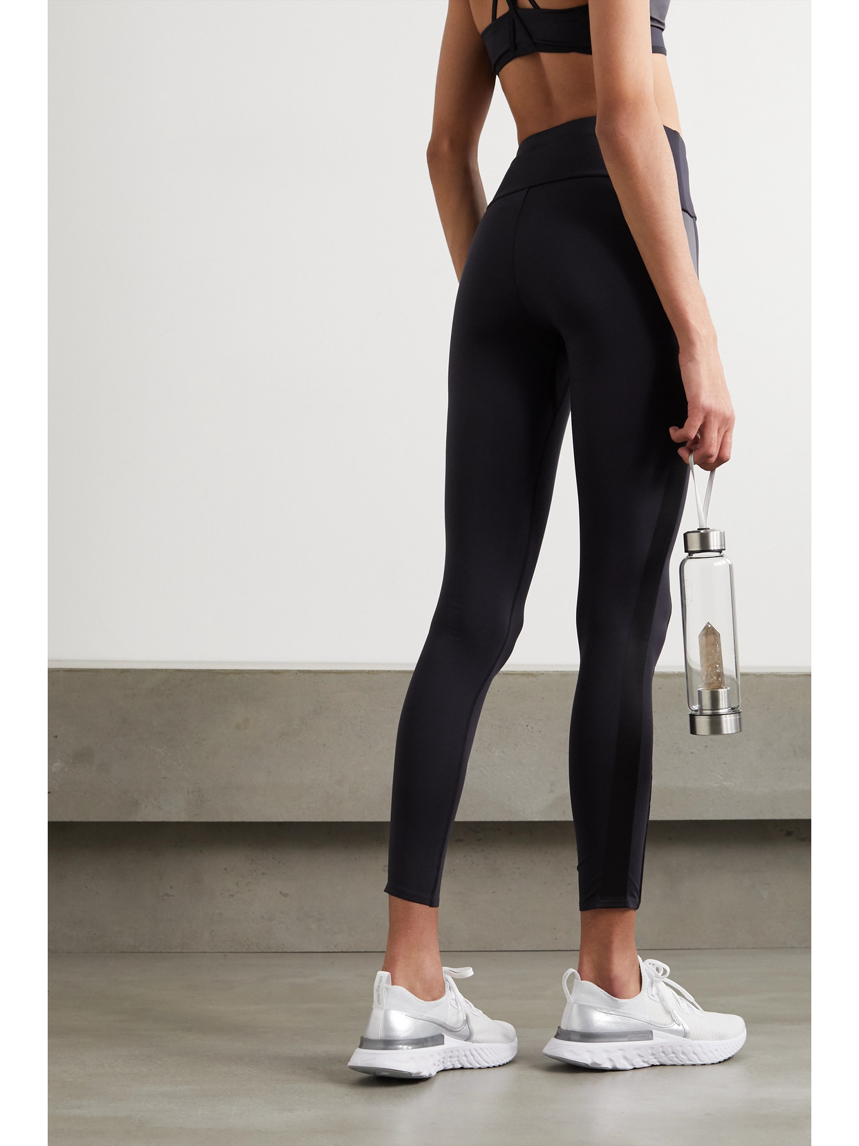VAARA NICA SATIN-TRIMMED STRETCH LEGGINGS