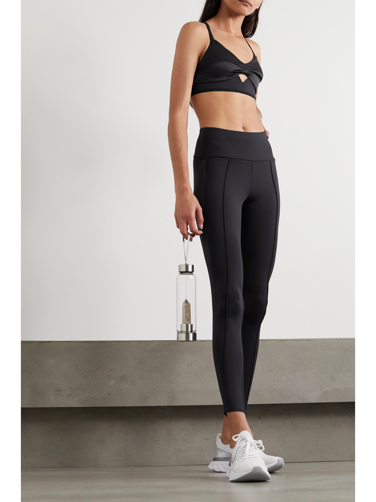 VAARA NICA SATIN-TRIMMED STRETCH LEGGINGS