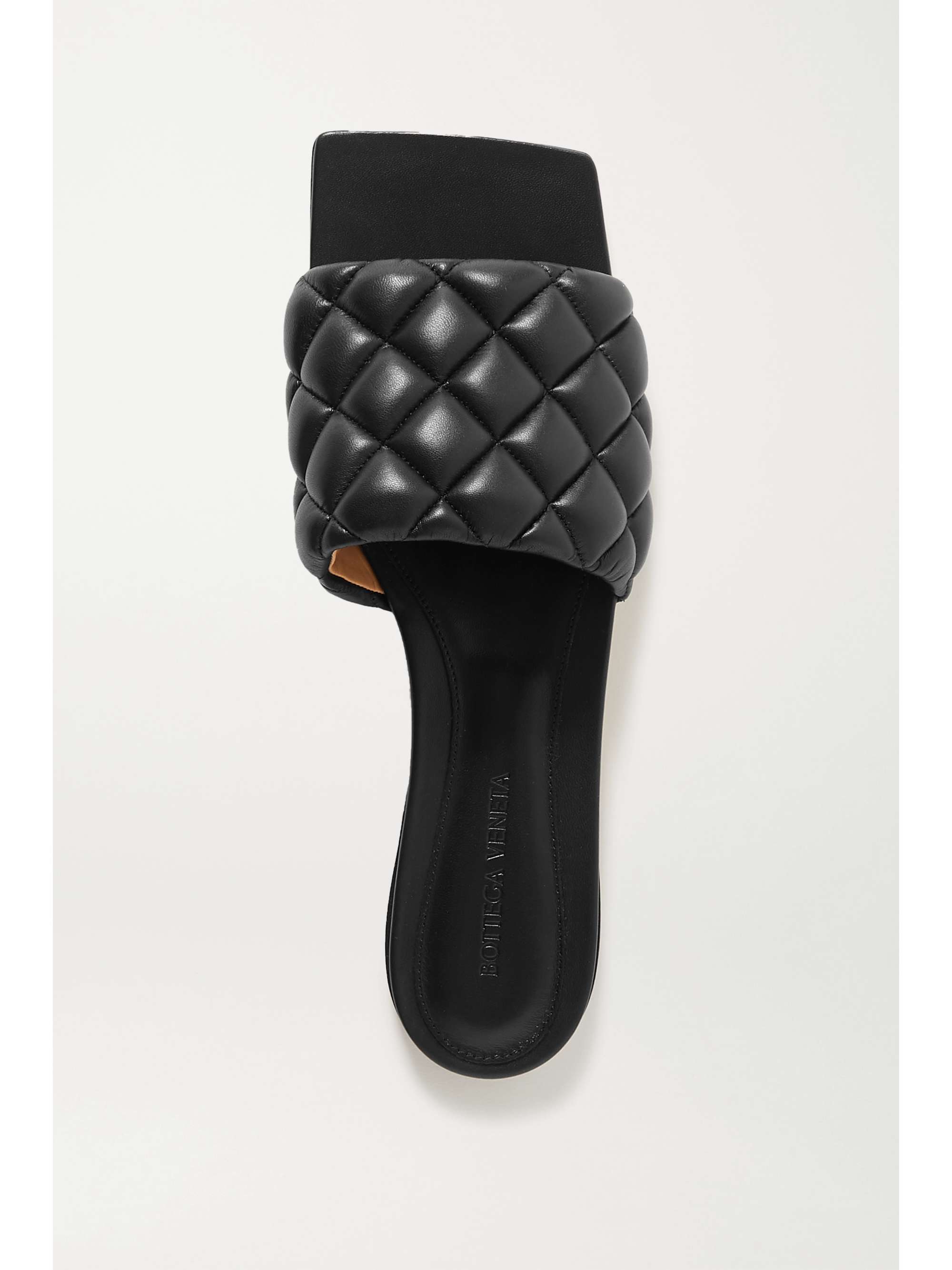black quilted slides