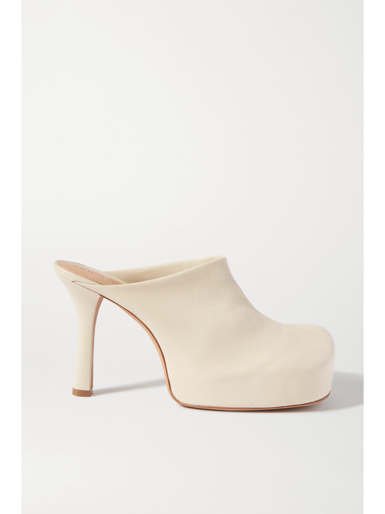 Bottega Veneta Cream Bv Bold 105 Leather Mules In White