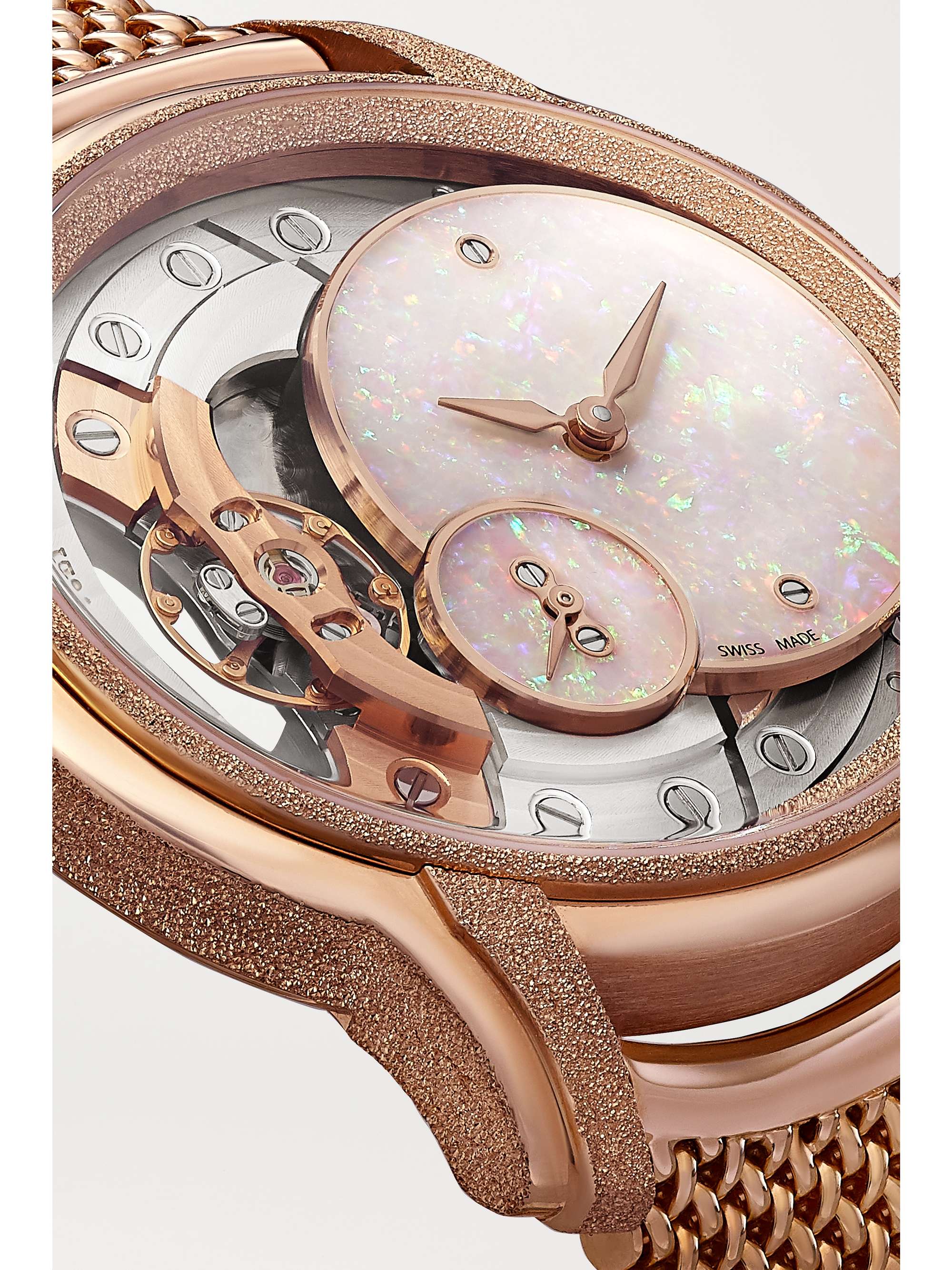 AUDEMARS PIGUET Millenary 39.5mm 18-karat frosted pink gold and opal watch