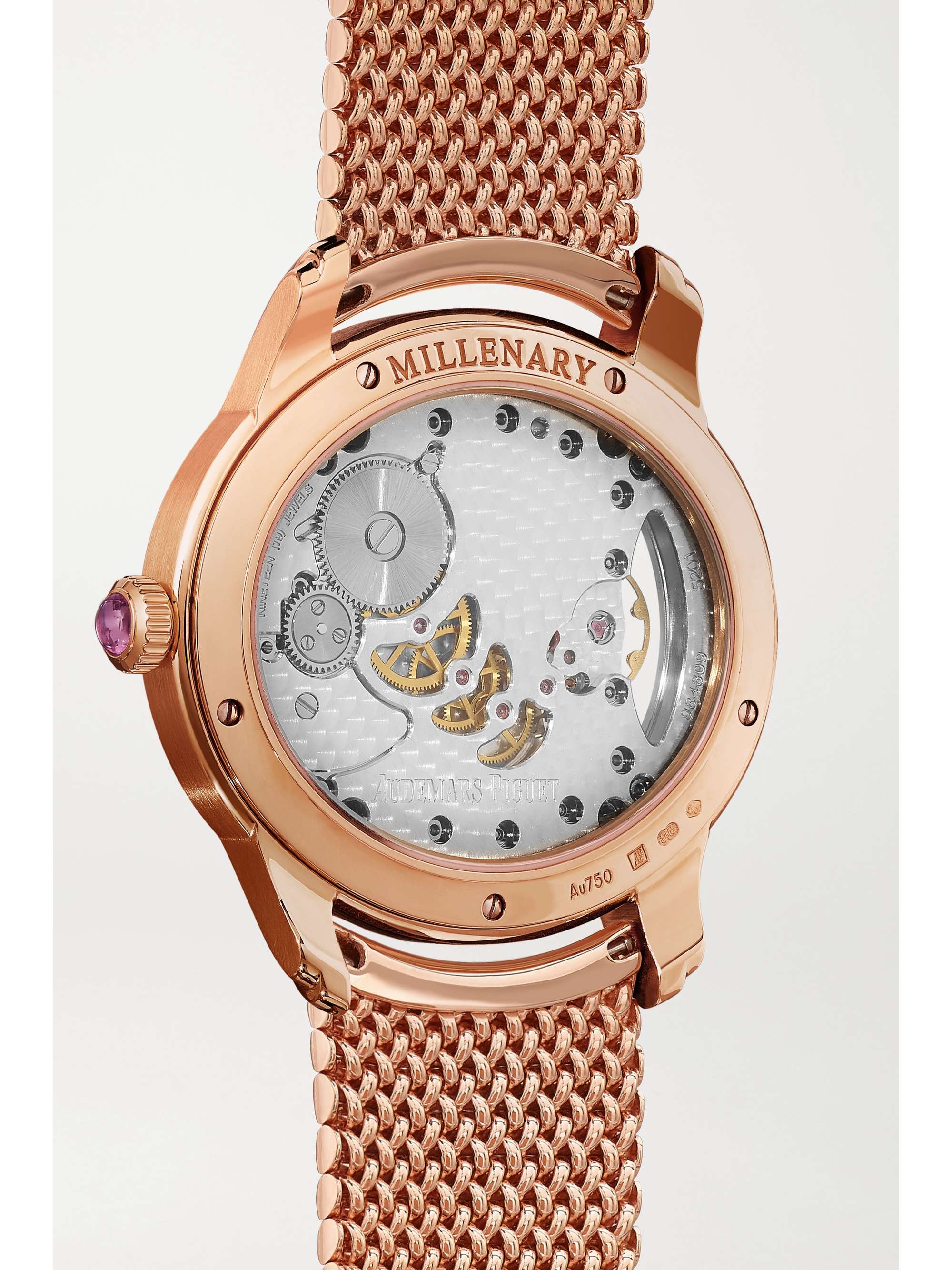 AUDEMARS PIGUET Millenary 39.5mm 18-karat pink gold, diamond and mother-of-pearl watch