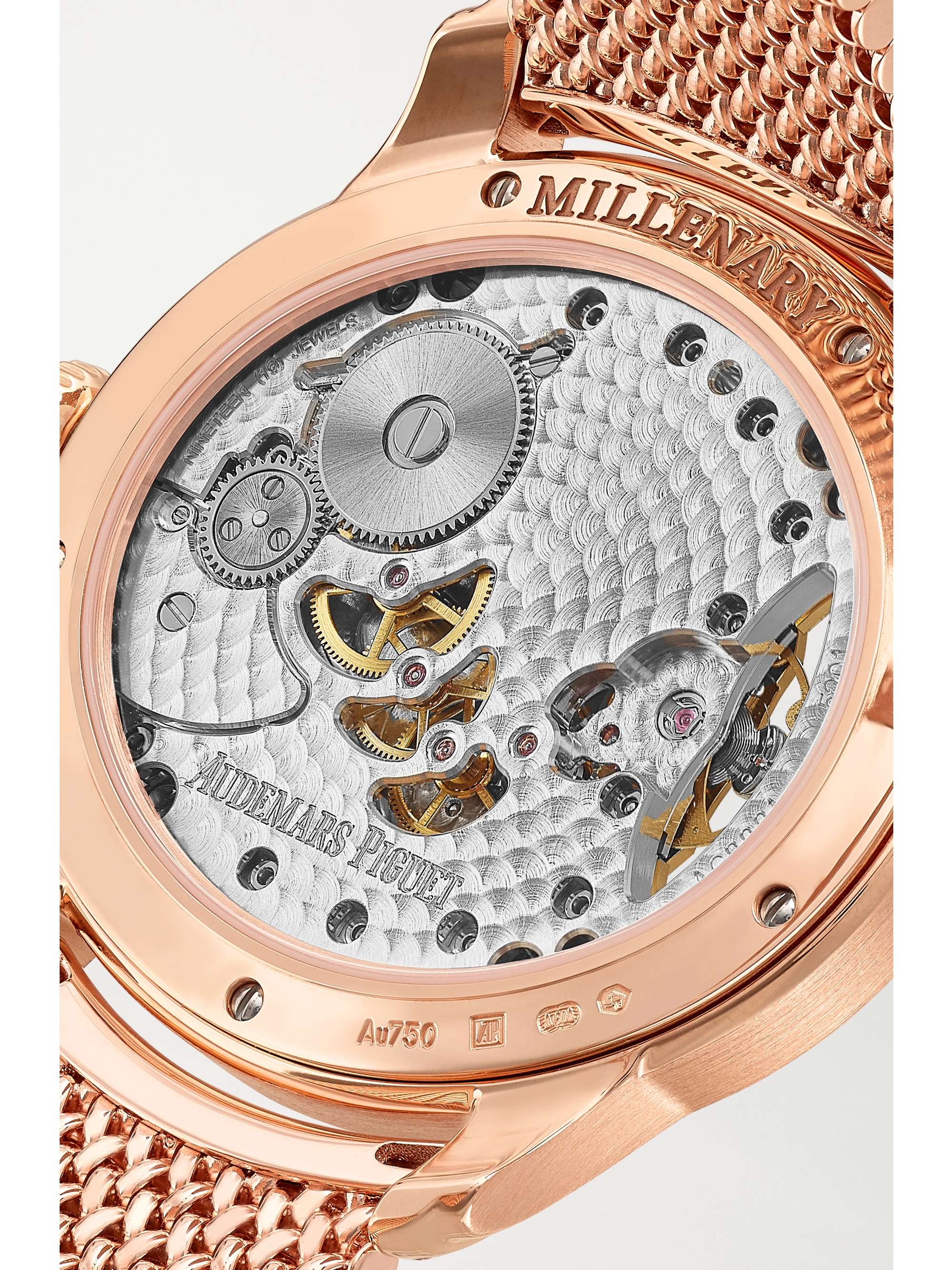 AUDEMARS PIGUET Millenary 39.5mm 18-karat pink gold, diamond and mother-of-pearl watch