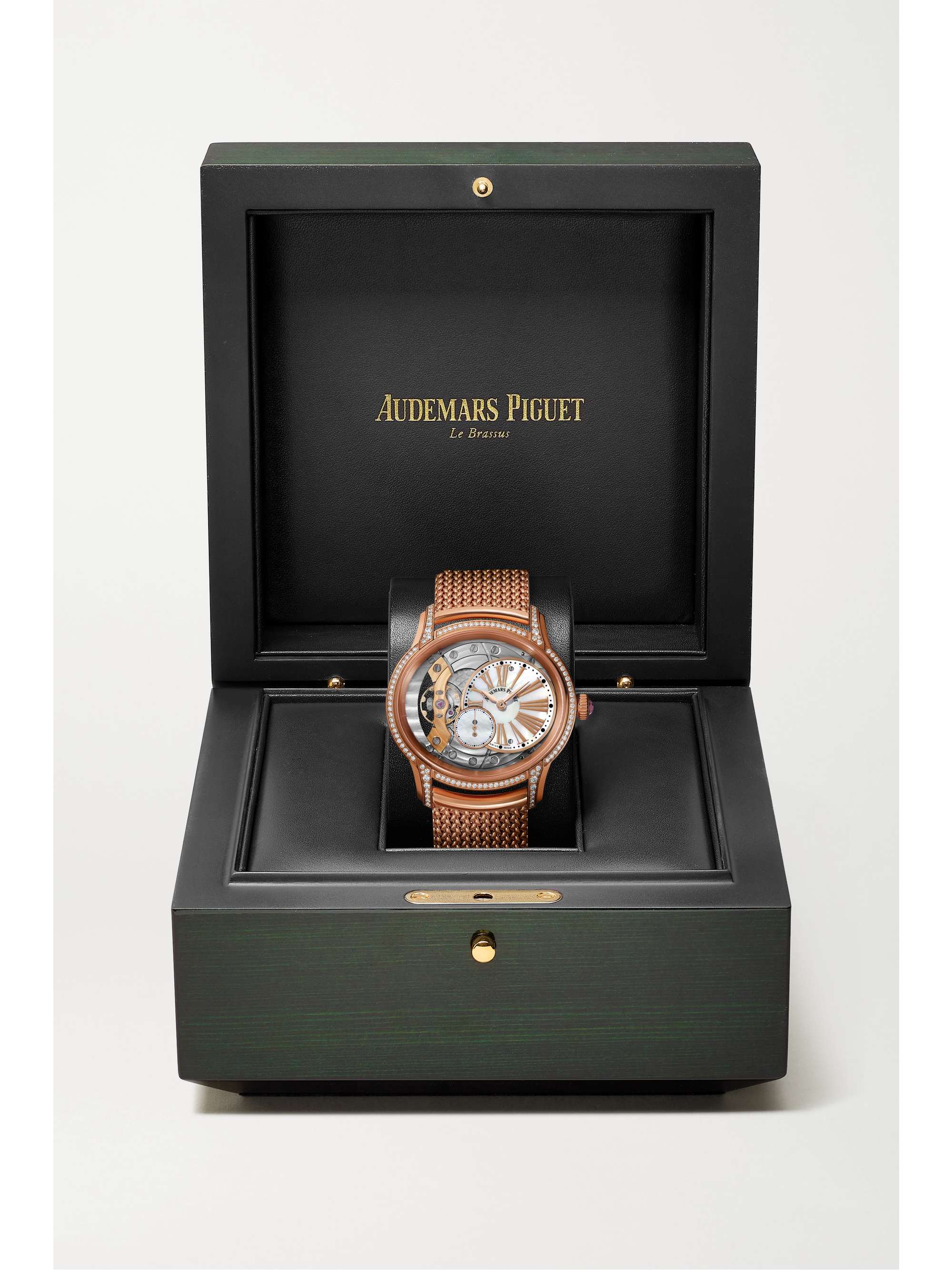 AUDEMARS PIGUET Millenary 39.5mm 18-karat pink gold, diamond and mother-of-pearl watch