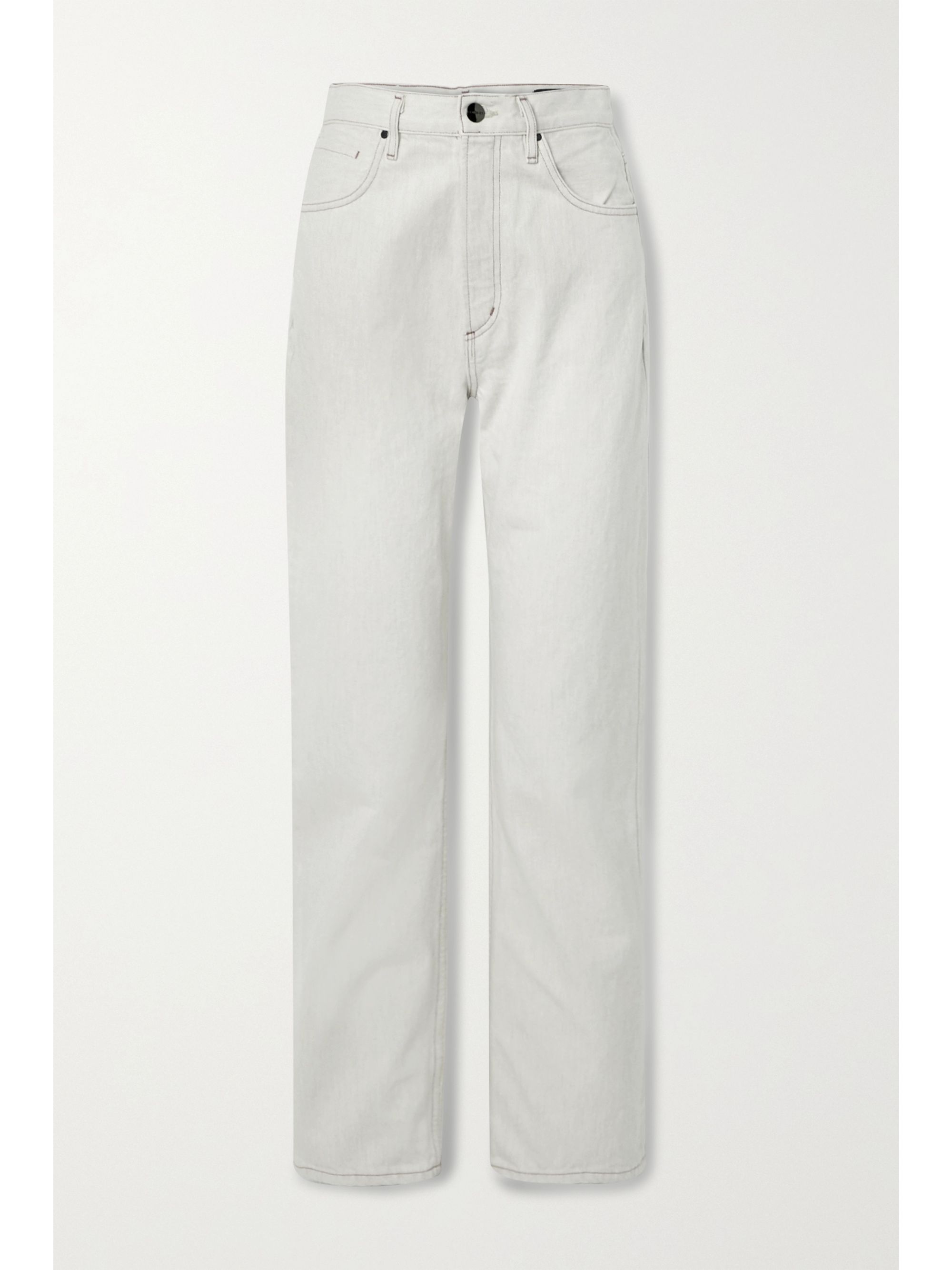 off white straight leg jeans