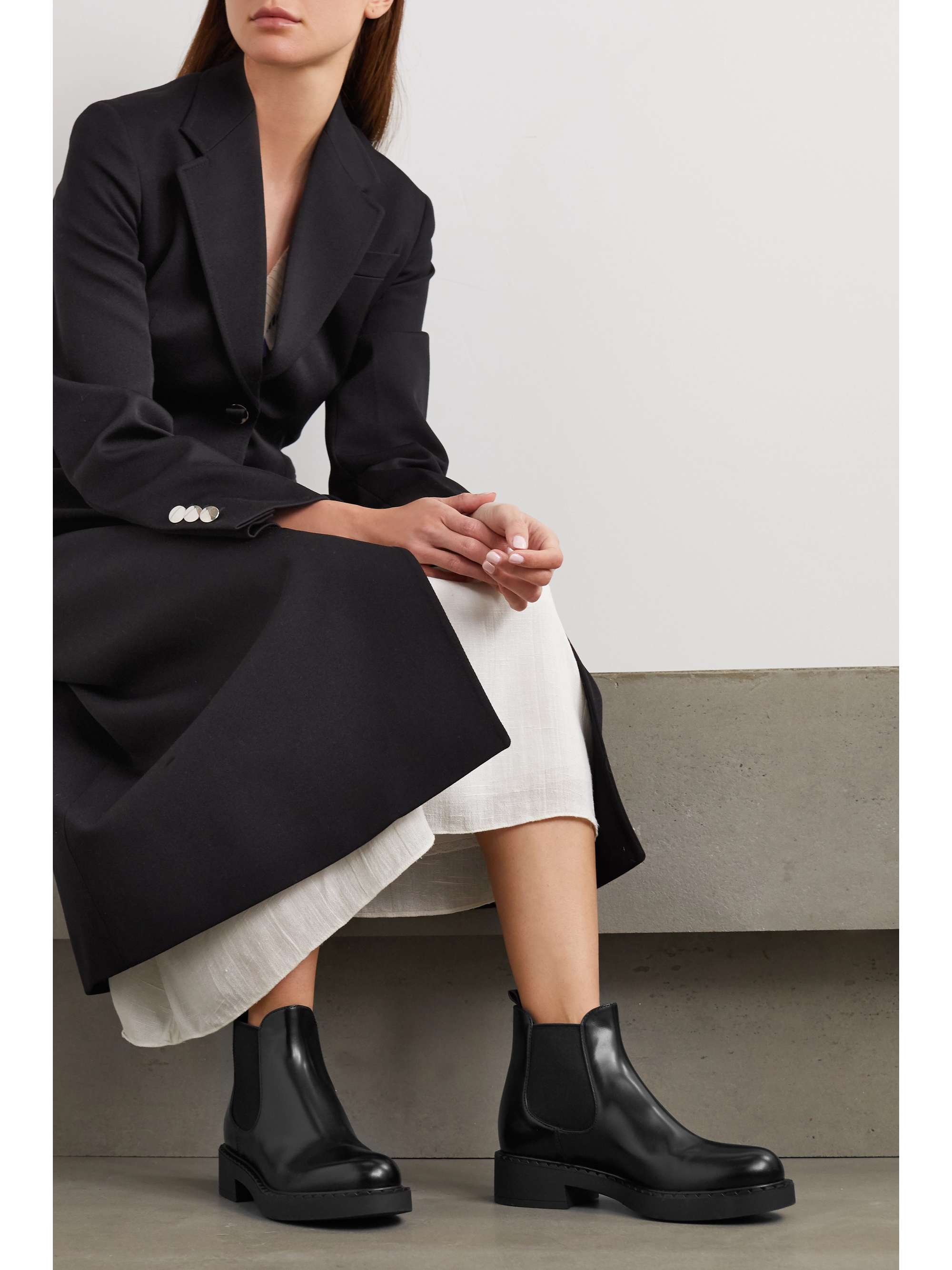 prada leather ankle boots