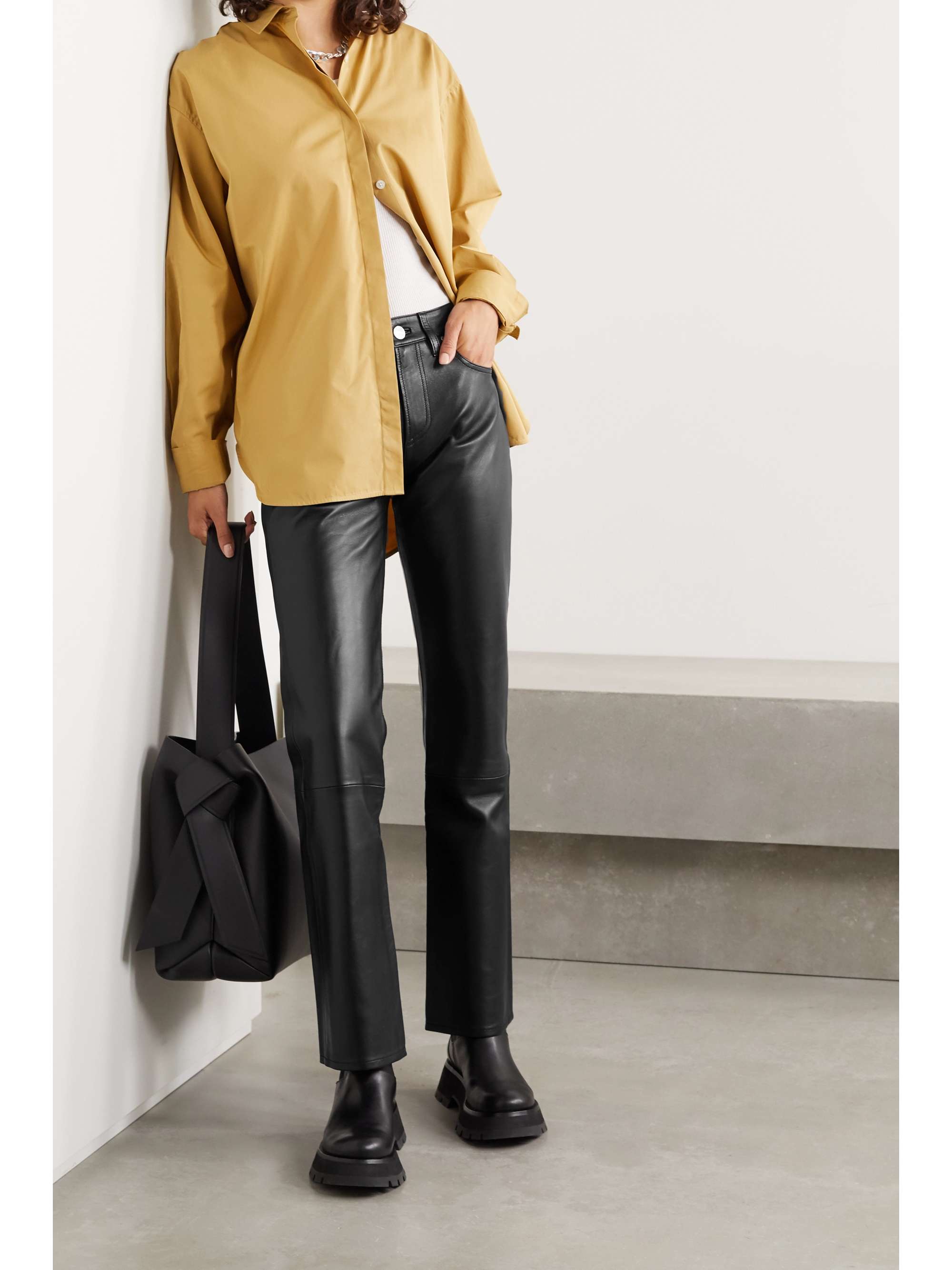 GOLDSIGN Nineties leather straight-leg pants