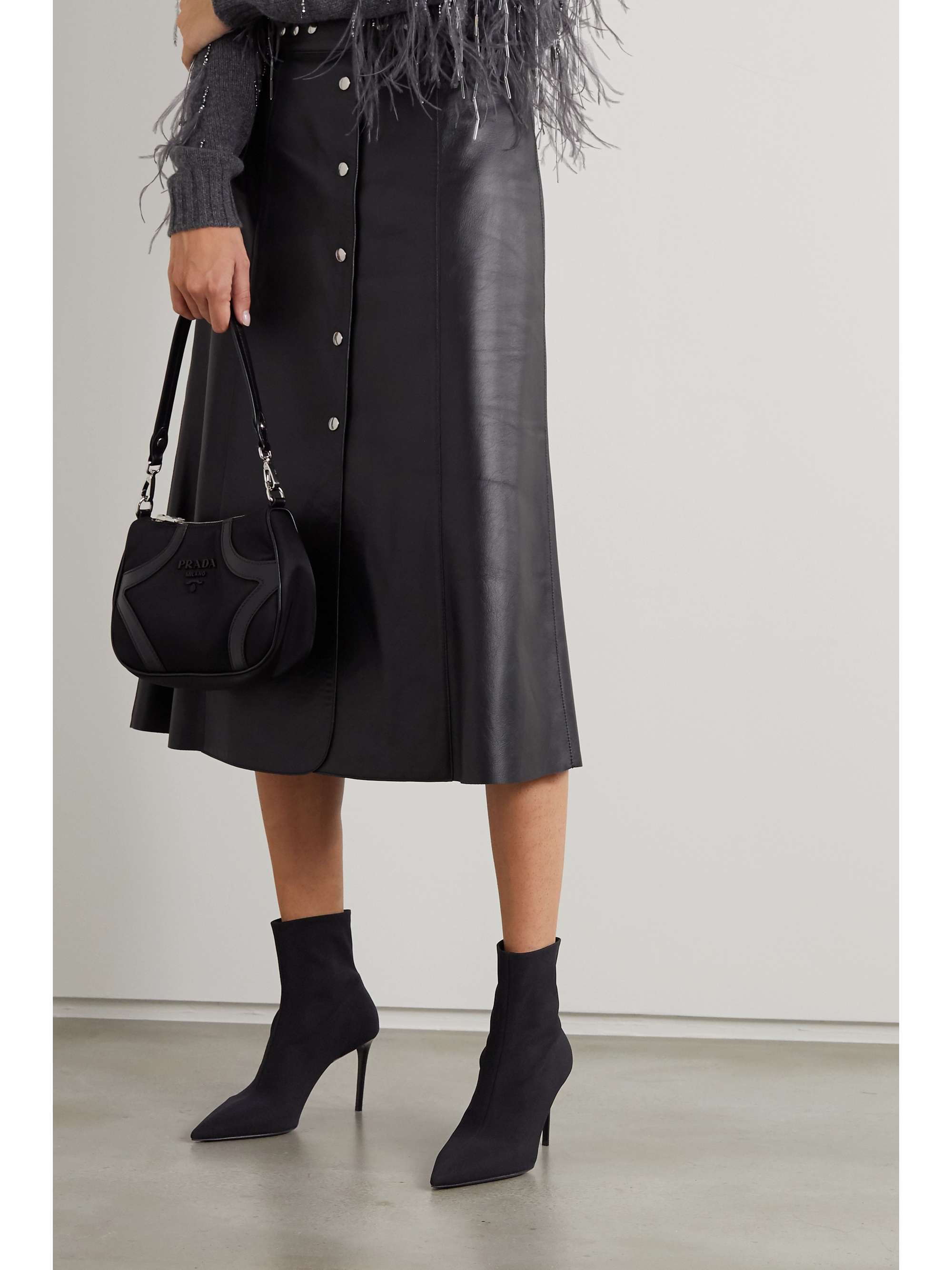 prada black sock shoes