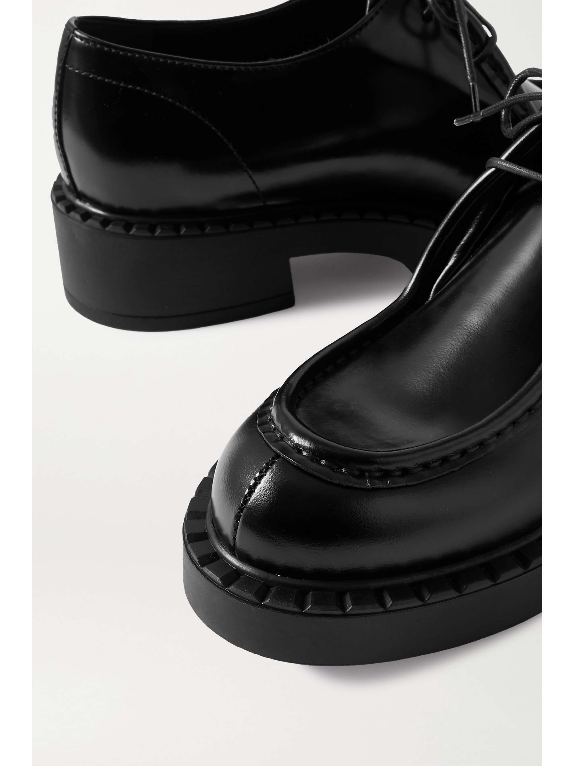 Black 50 glossed-leather brogues 