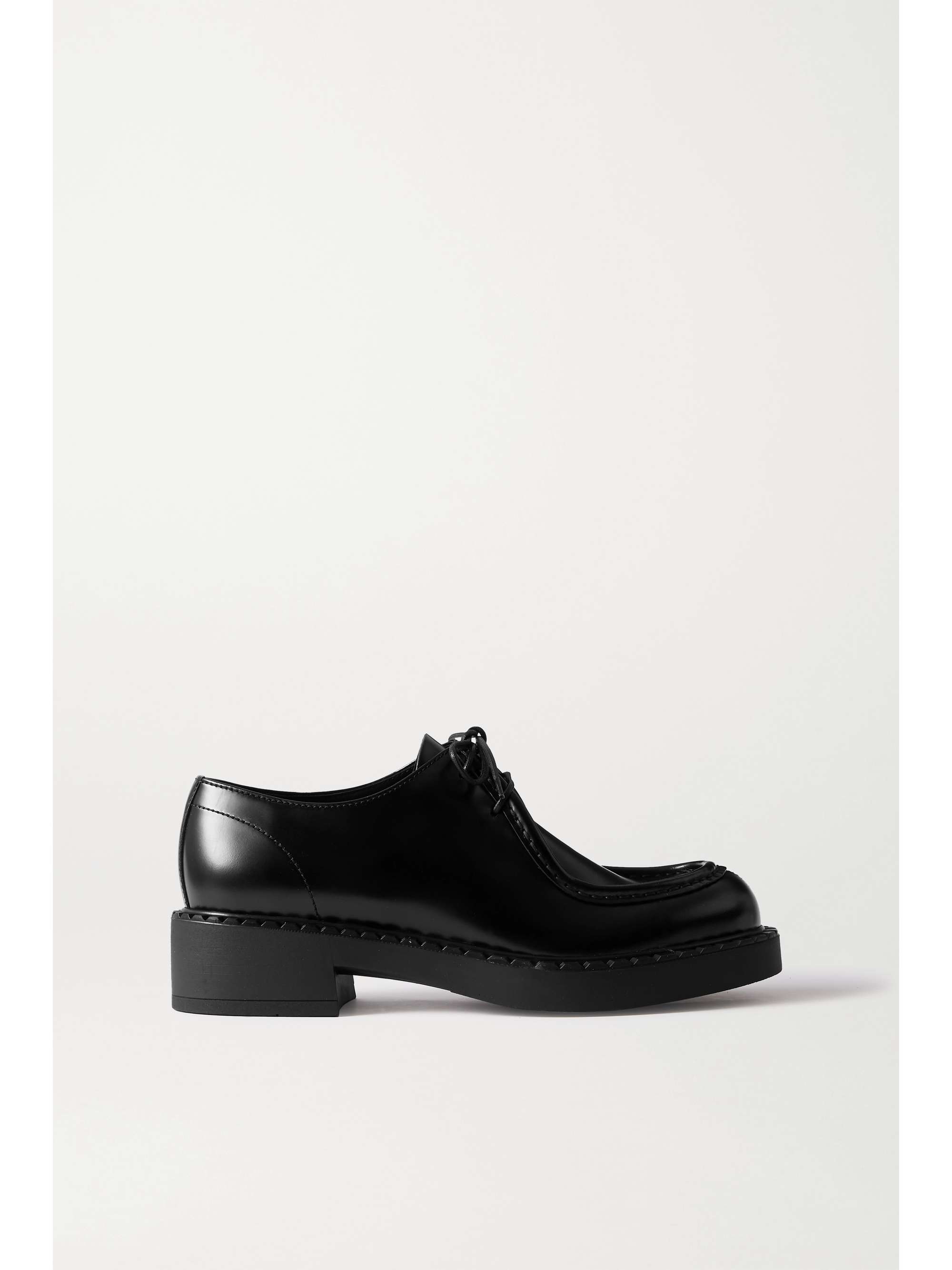 Black 50 glossed-leather brogues 