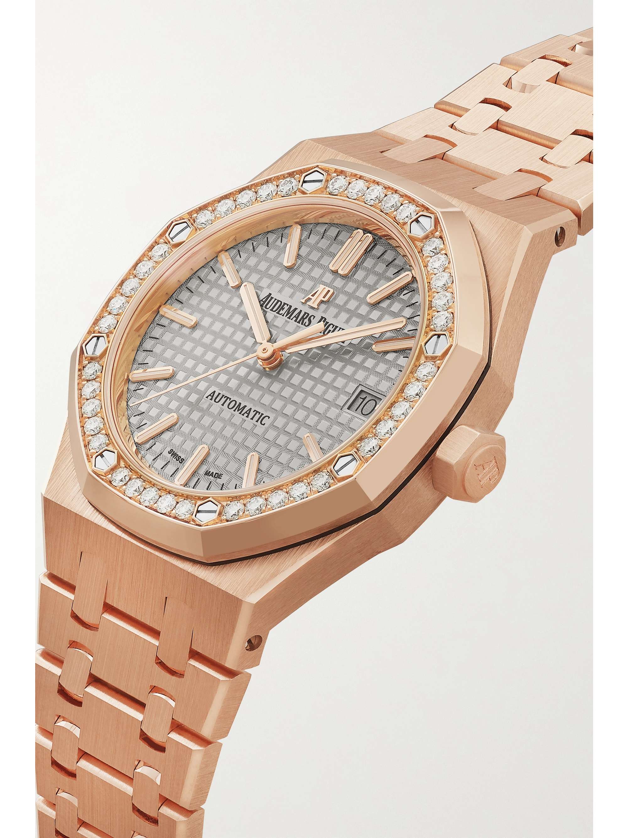 AUDEMARS PIGUET Royal Oak Automatic 37mm 18-karat pink gold and diamond watch