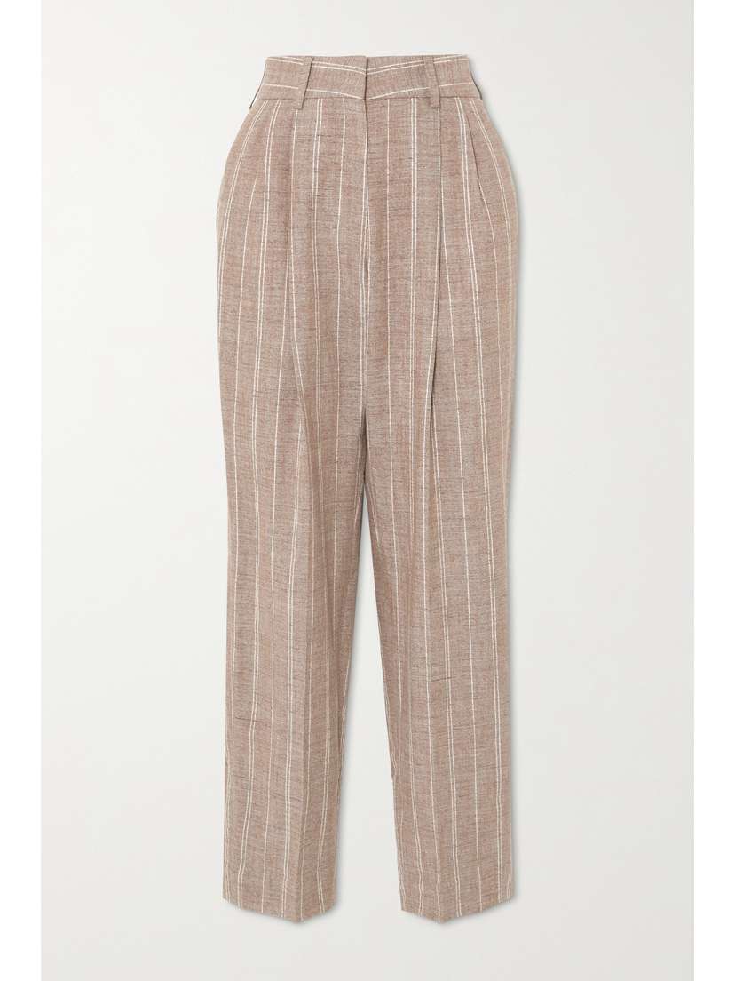 Blazé Milano Wind Hunter Banker Pinstriped Grain De Poudre Straight-leg Pants