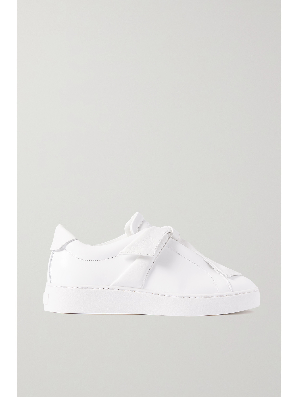 Alexandre Birman Clarita Bow-embellished Leather Slip-on Sneakers In White