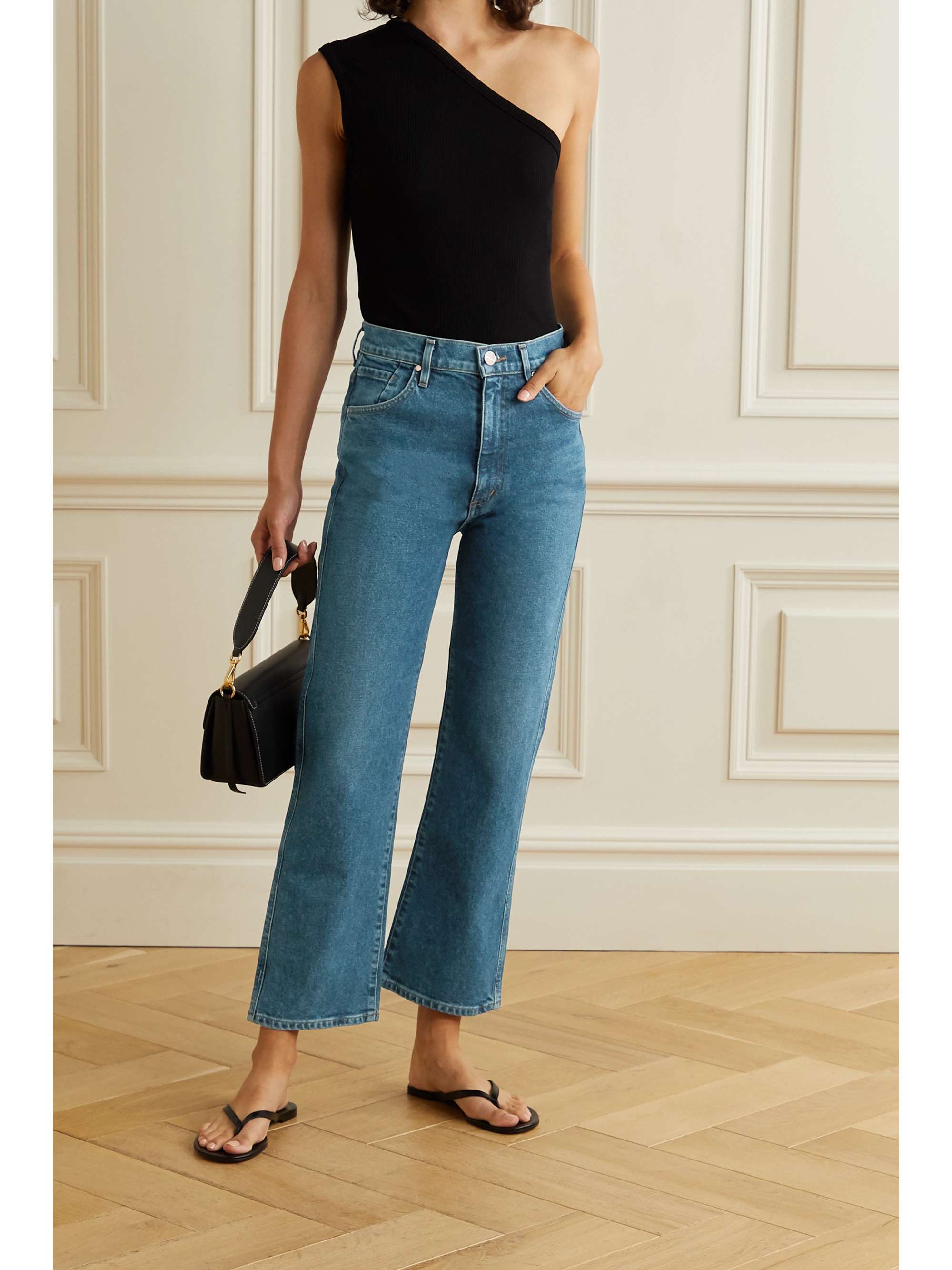 Blue The Cropped A high-rise straight-leg jeans | GOLDSIGN | NET-A-PORTER