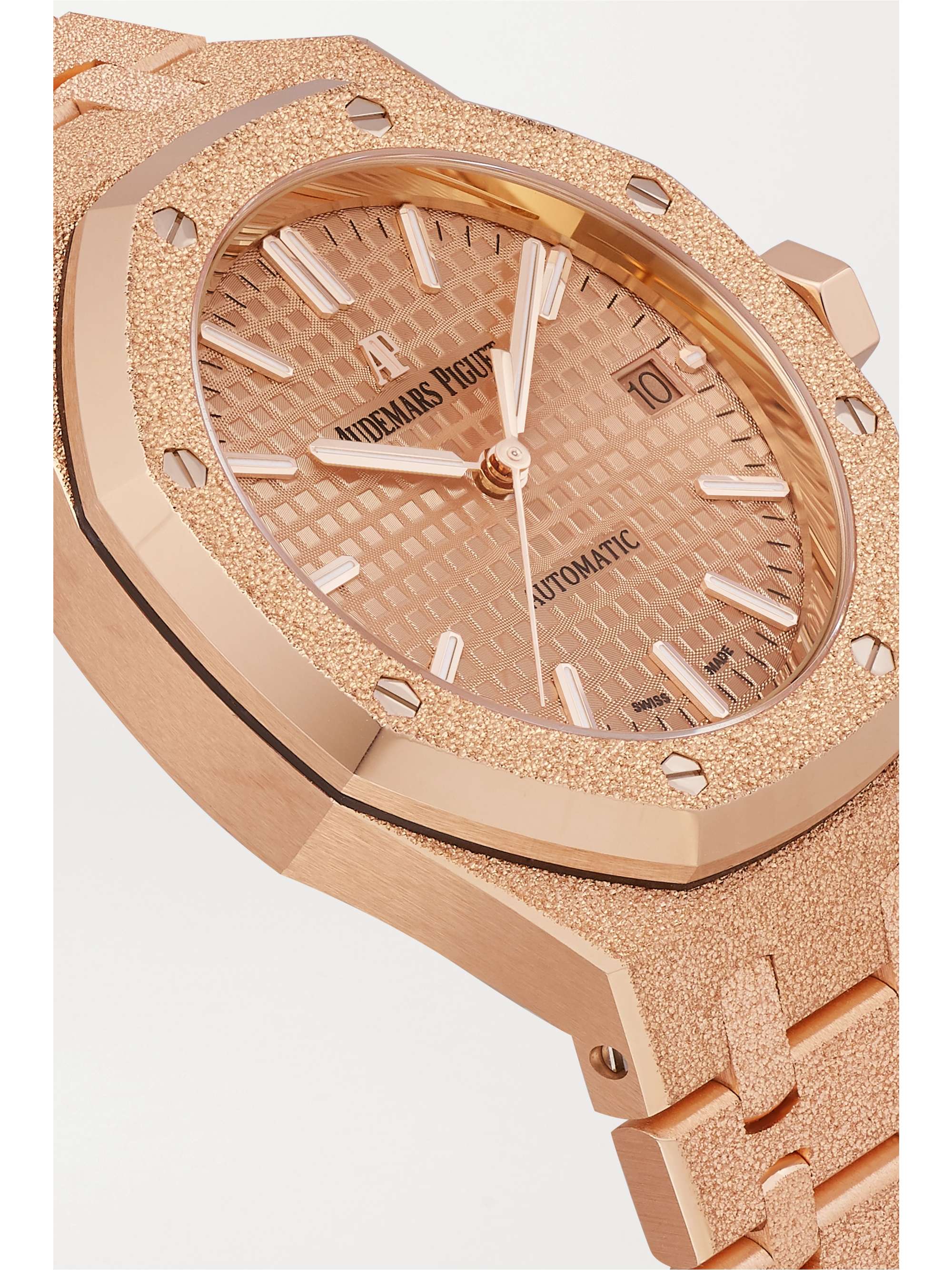 AUDEMARS PIGUET Royal Oak Frosted Gold Automatic 37 mm Uhr aus gehämmertem 18 Karat Roségold