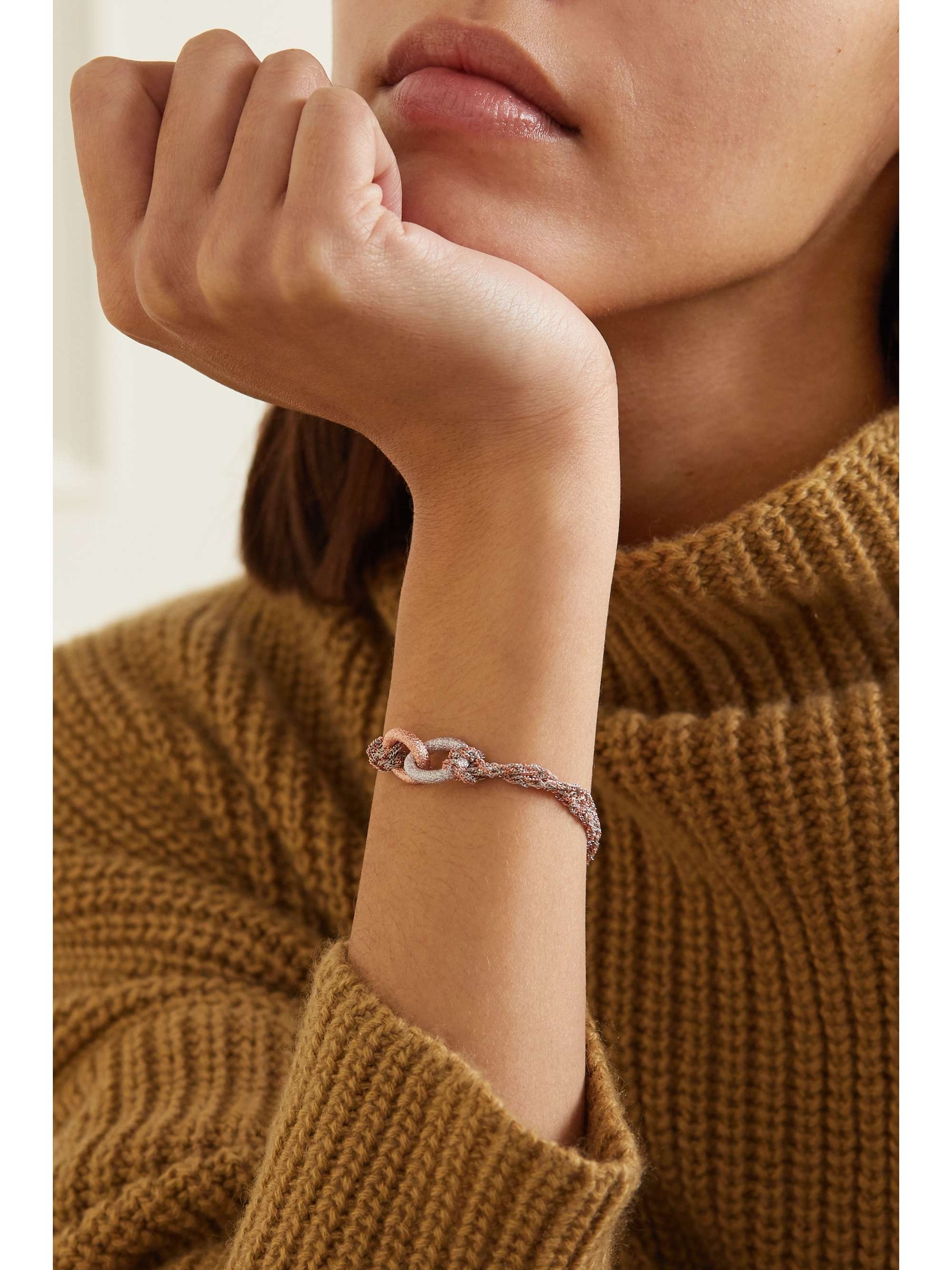 CAROLINA BUCCI Virtue Lucky 18-karat rose and yellow gold bracelet
