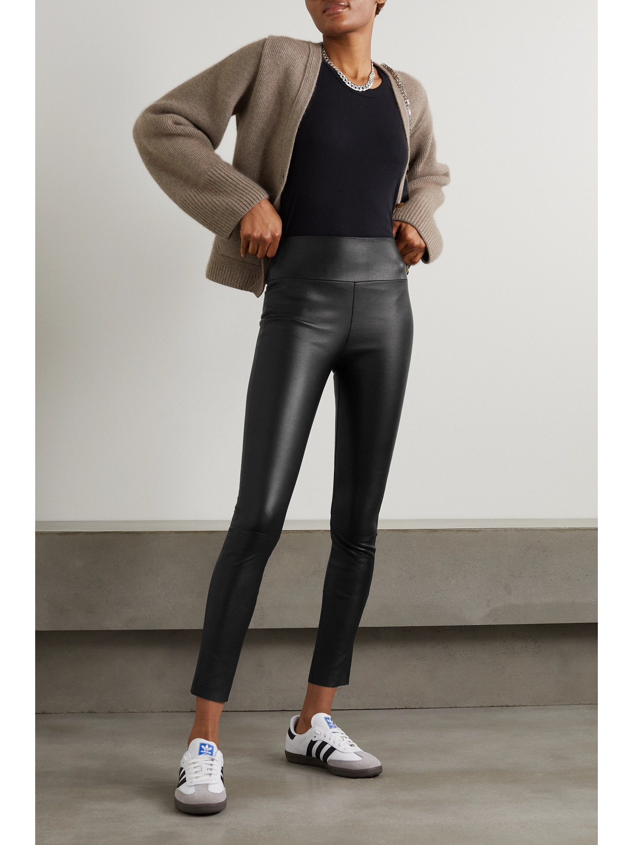 Shop Sprwmn Leather Leggings In Black