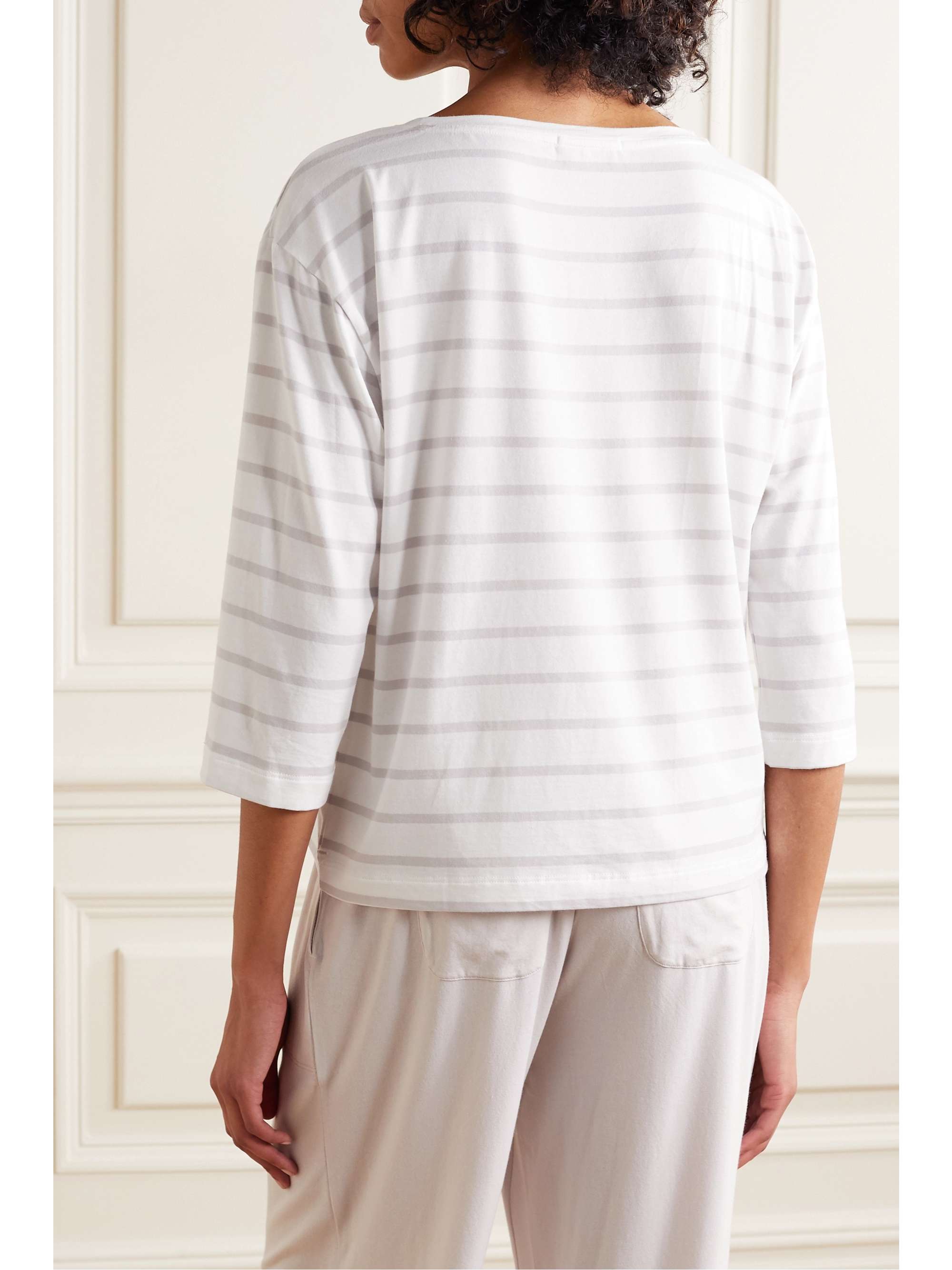 SKIN Mathilde striped stretch-jersey top