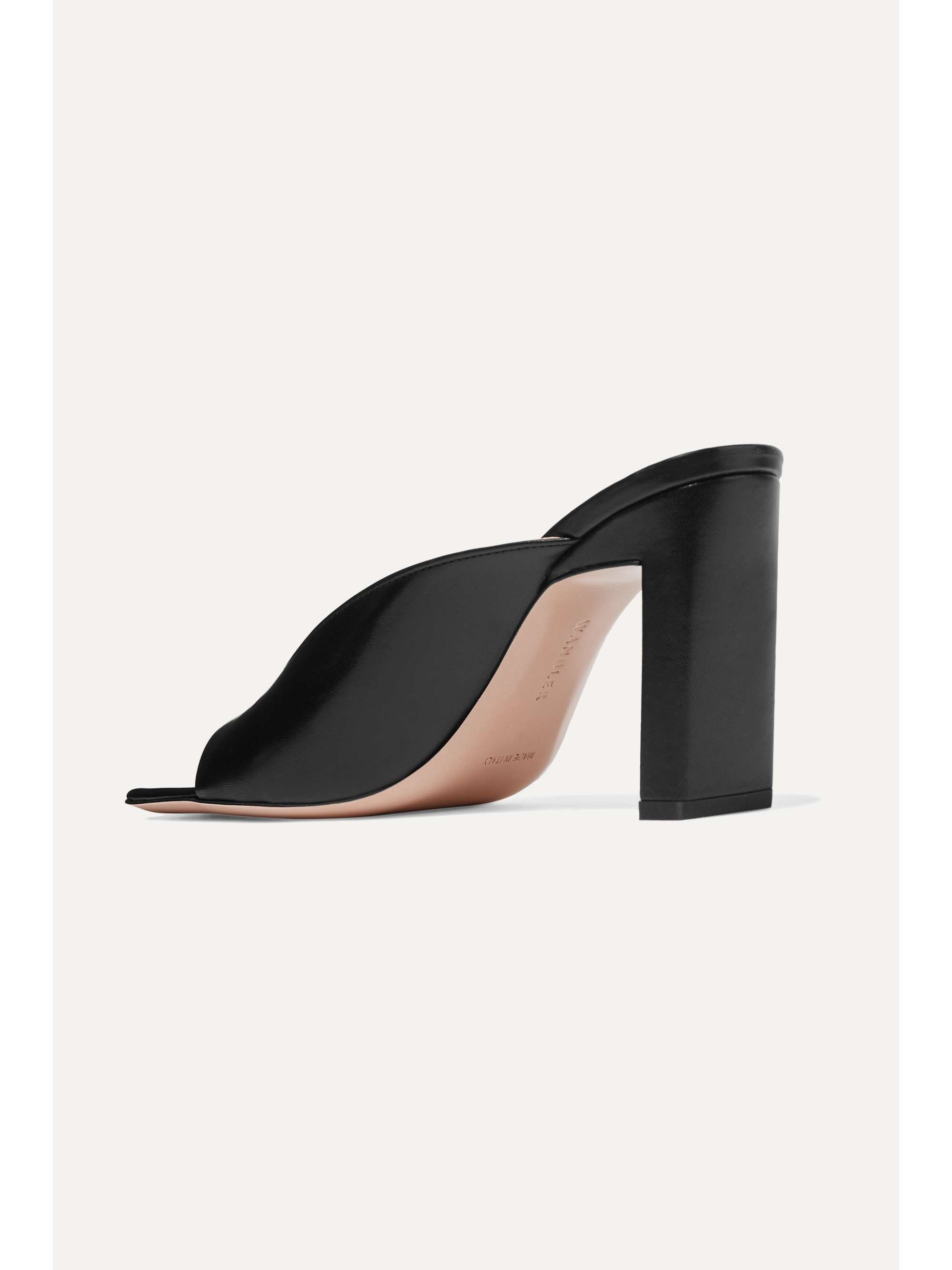 WANDLER Isa crystal-embellished satin mules