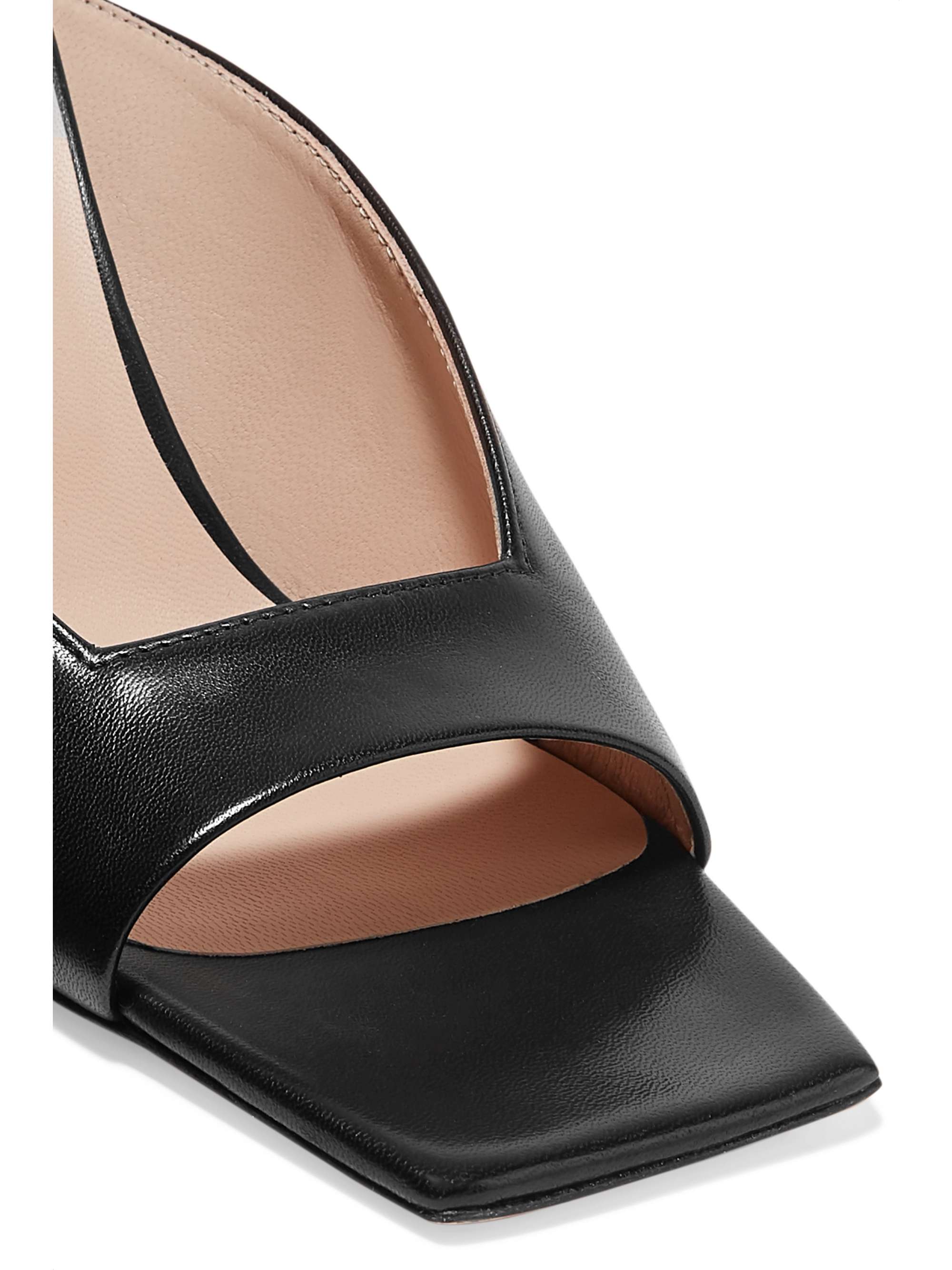 WANDLER Isa crystal-embellished satin mules
