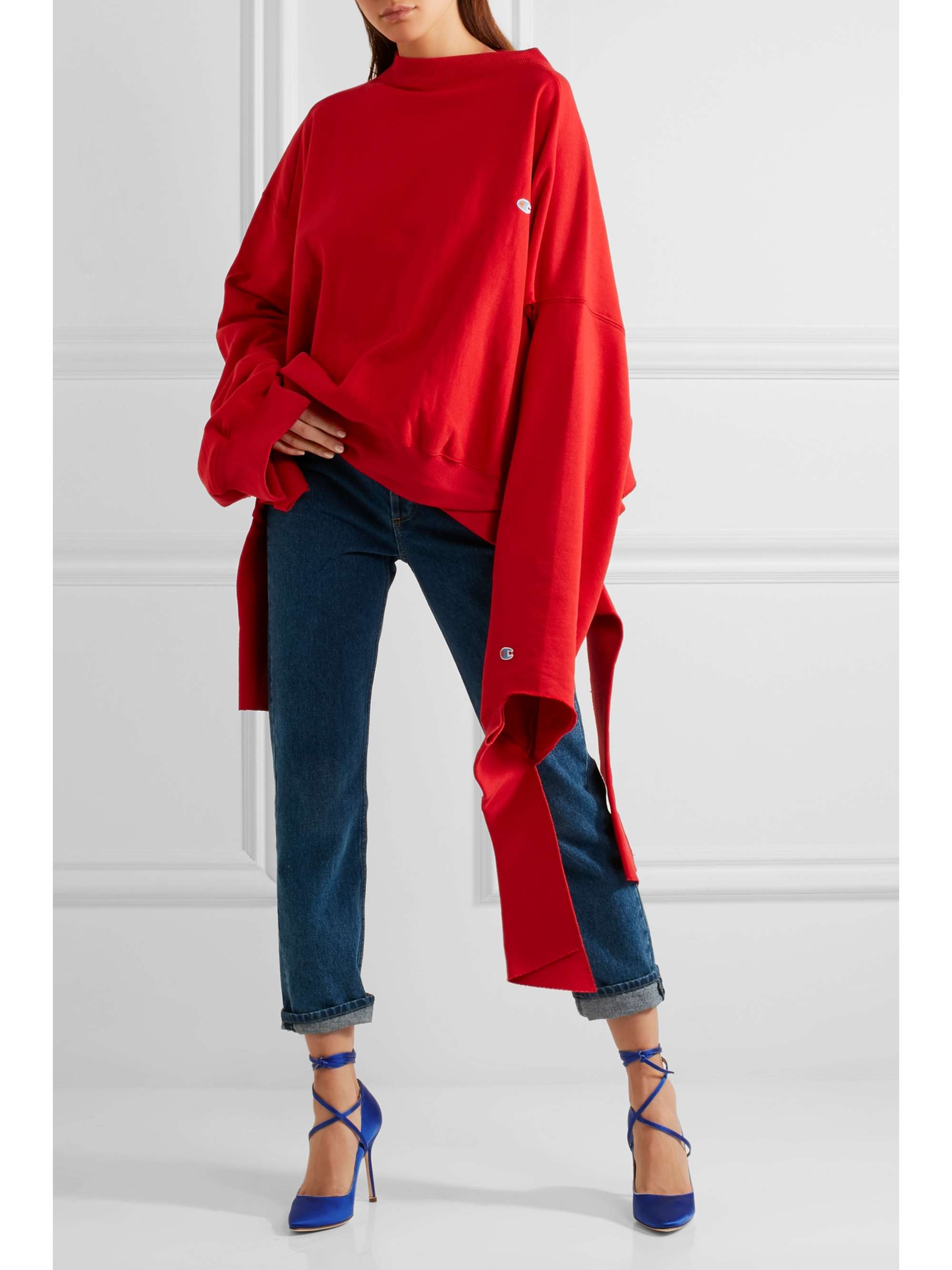 VETEMENTS + Manolo Blahnik satin pumps
