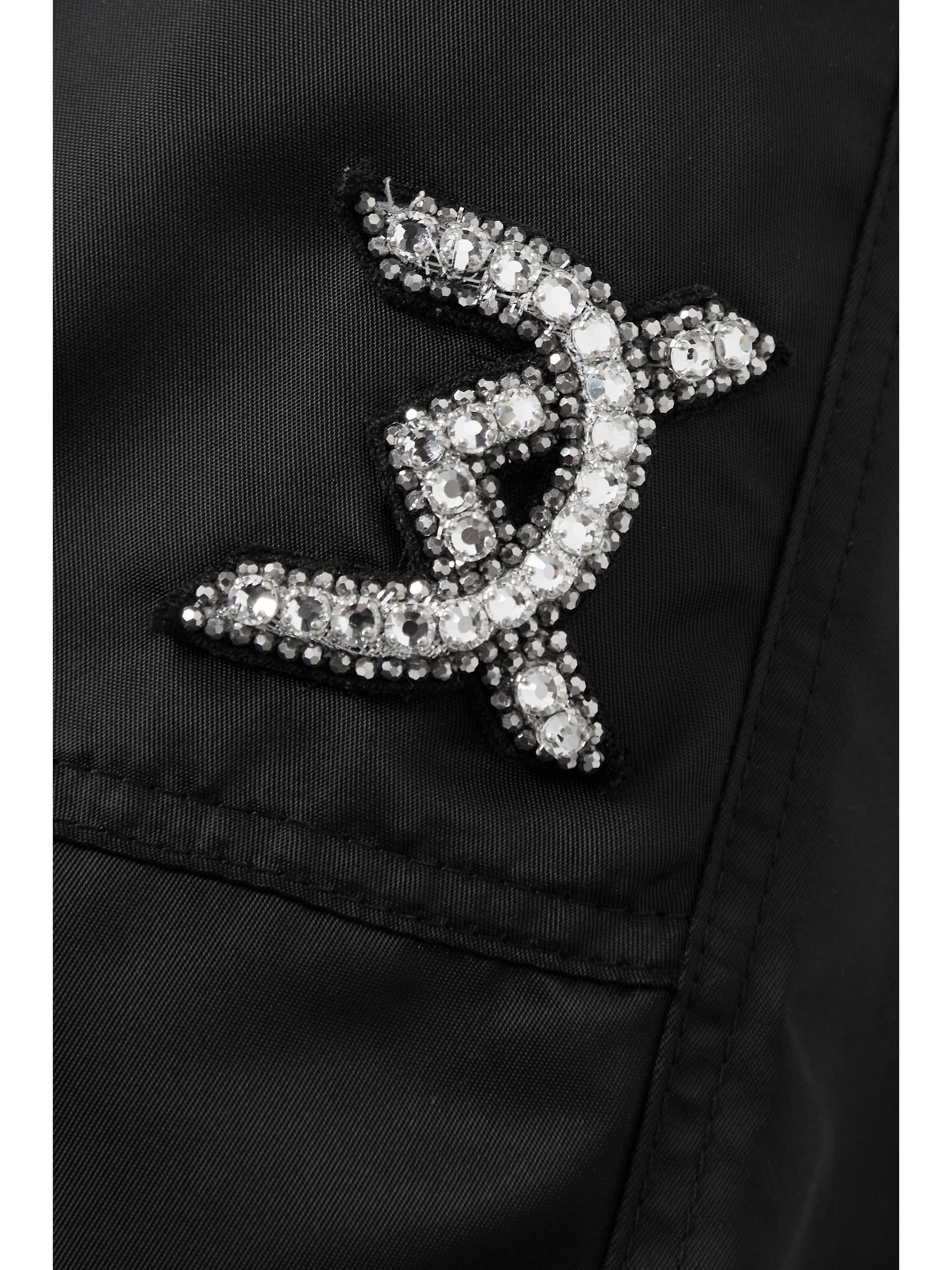 Crystal-embellished nylon wide-leg cargo pants