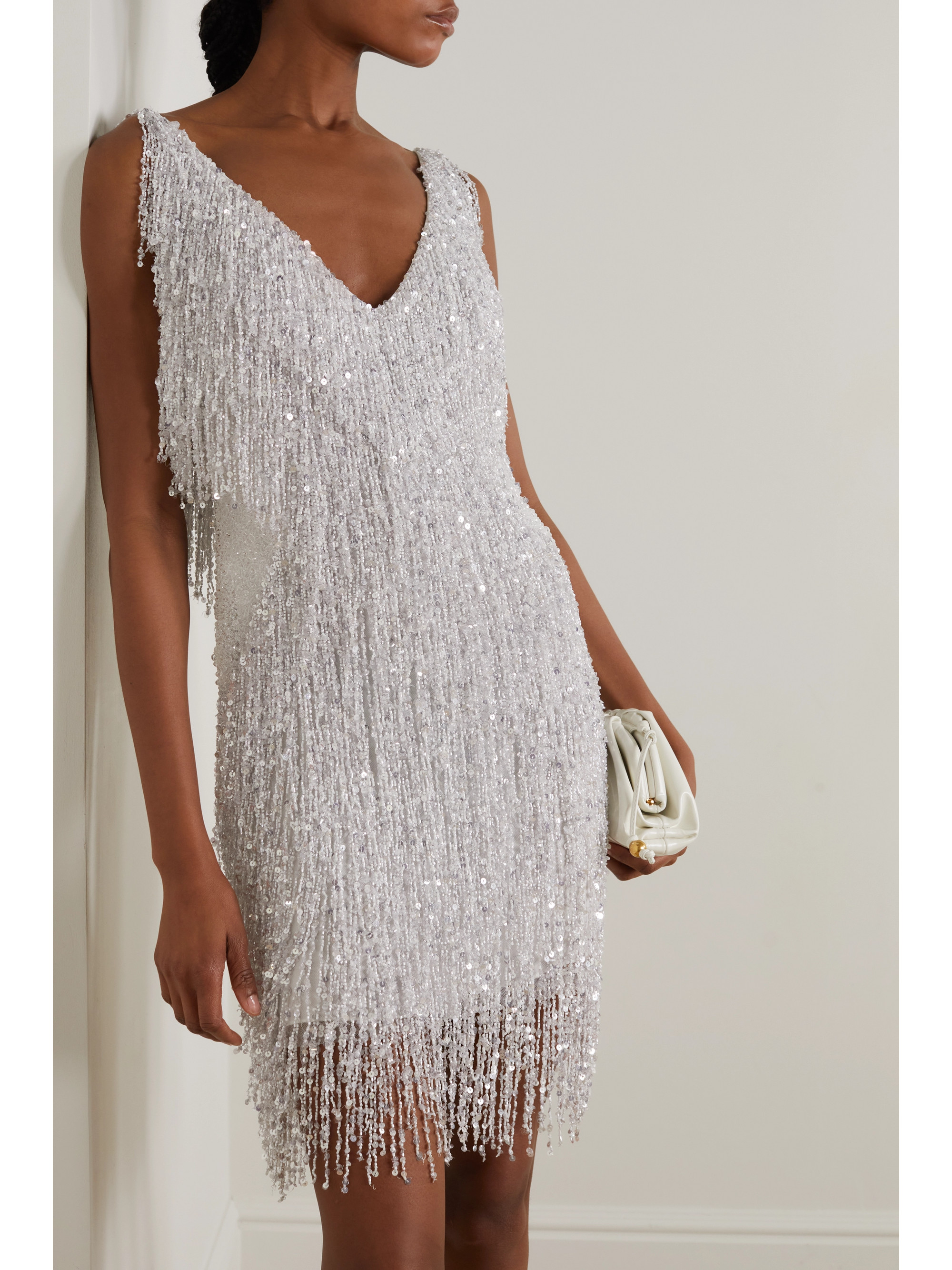 Naeem Khan Gatsby embellished chiffon mini dress