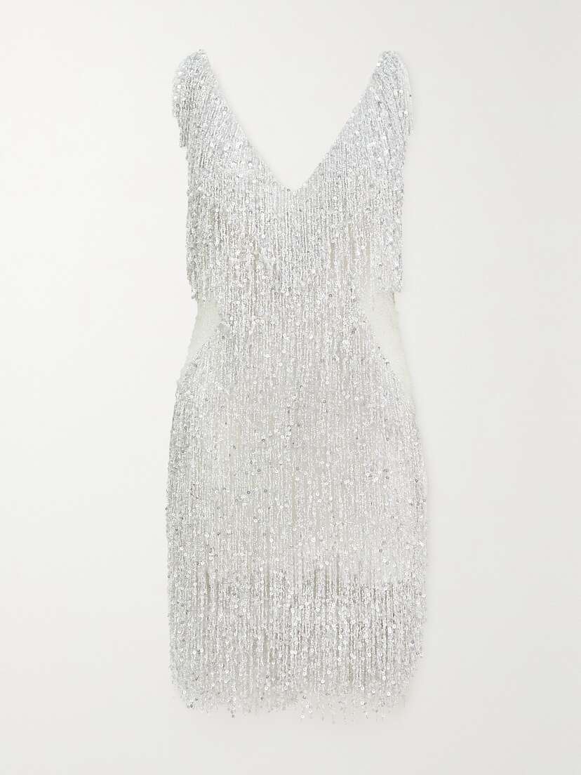 Naeem Khan Gatsby Embellished Chiffon Mini Dress
