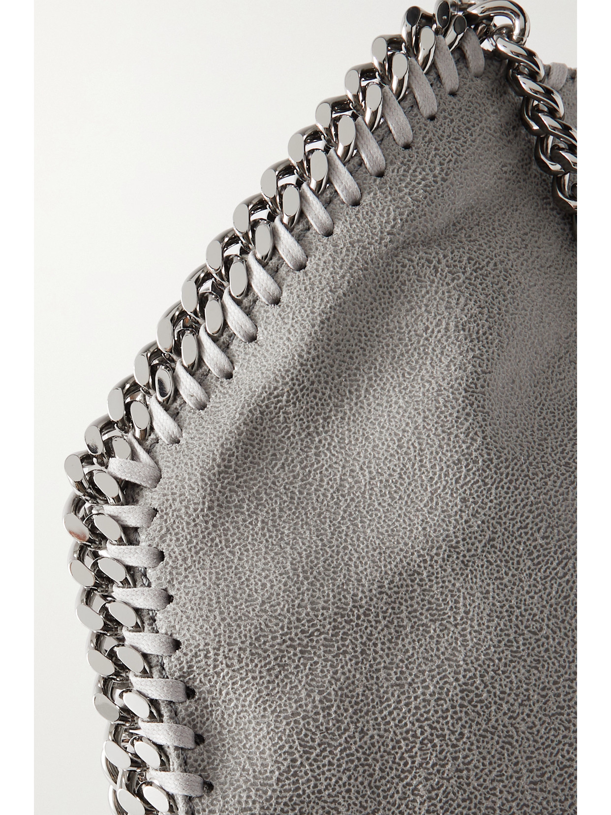 Stella Mccartney The Falabella Medium Vegetarian Brushed-leather Shoulder Bag In Gray