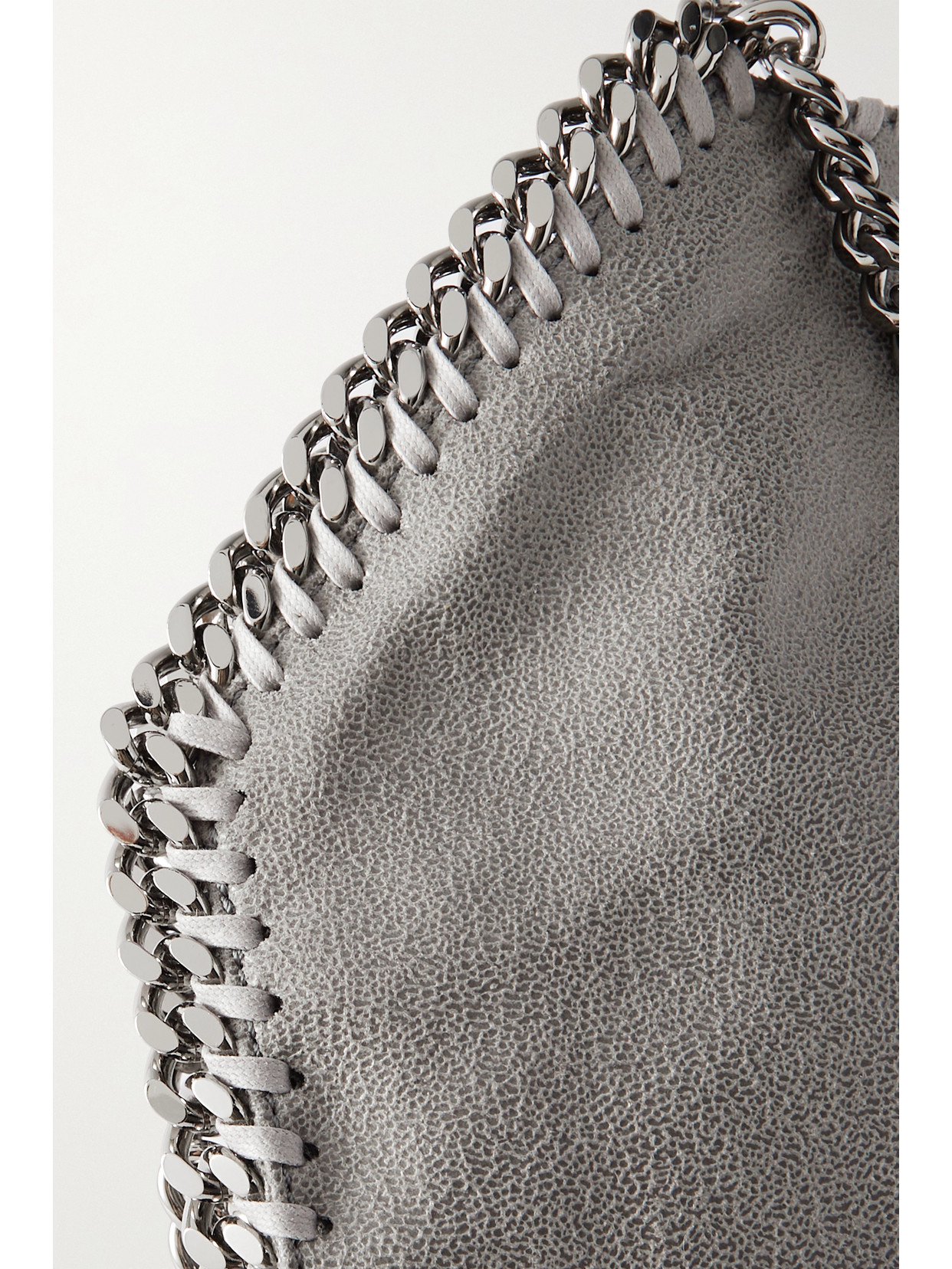 Shop Stella Mccartney Falabella Medium Vegetarian Brushed-leather Shoulder Bag In Gray