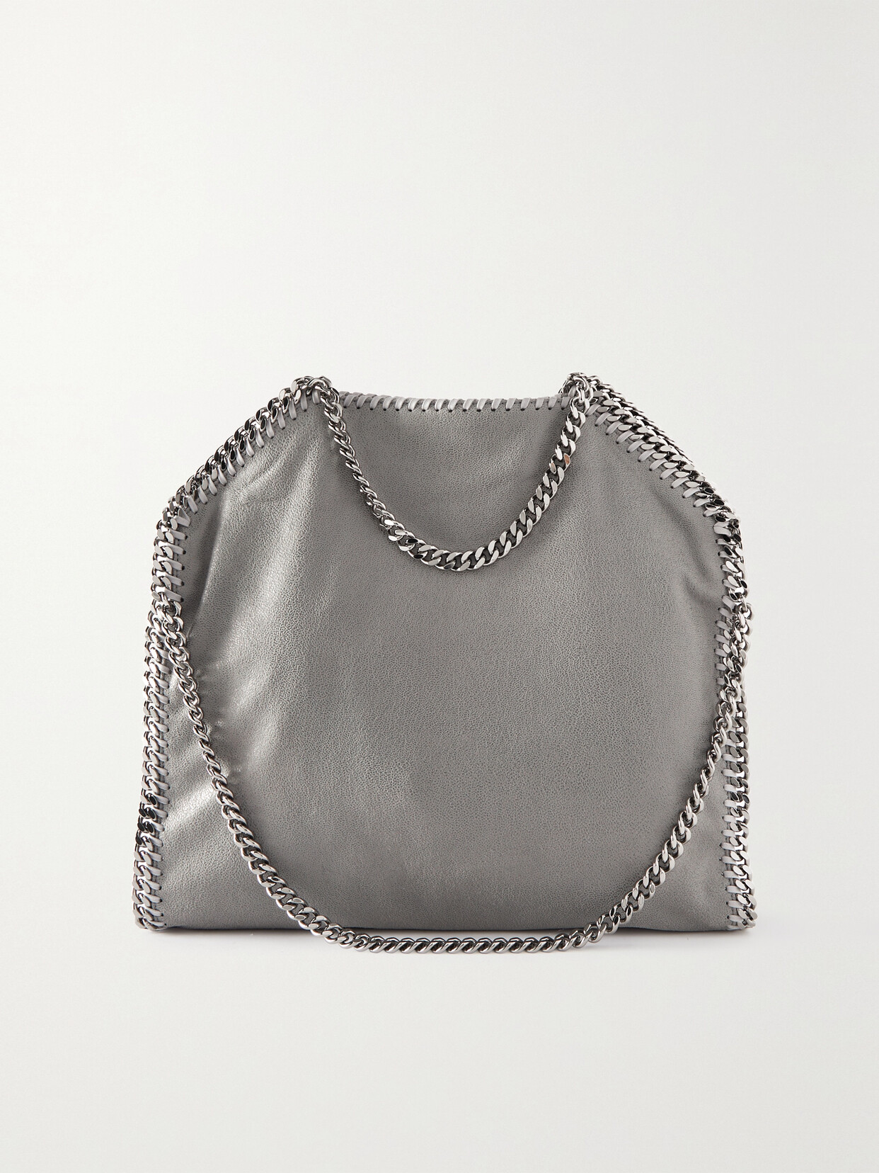 Stella Mccartney The Falabella Medium Vegetarian Brushed-leather Shoulder Bag In Grey