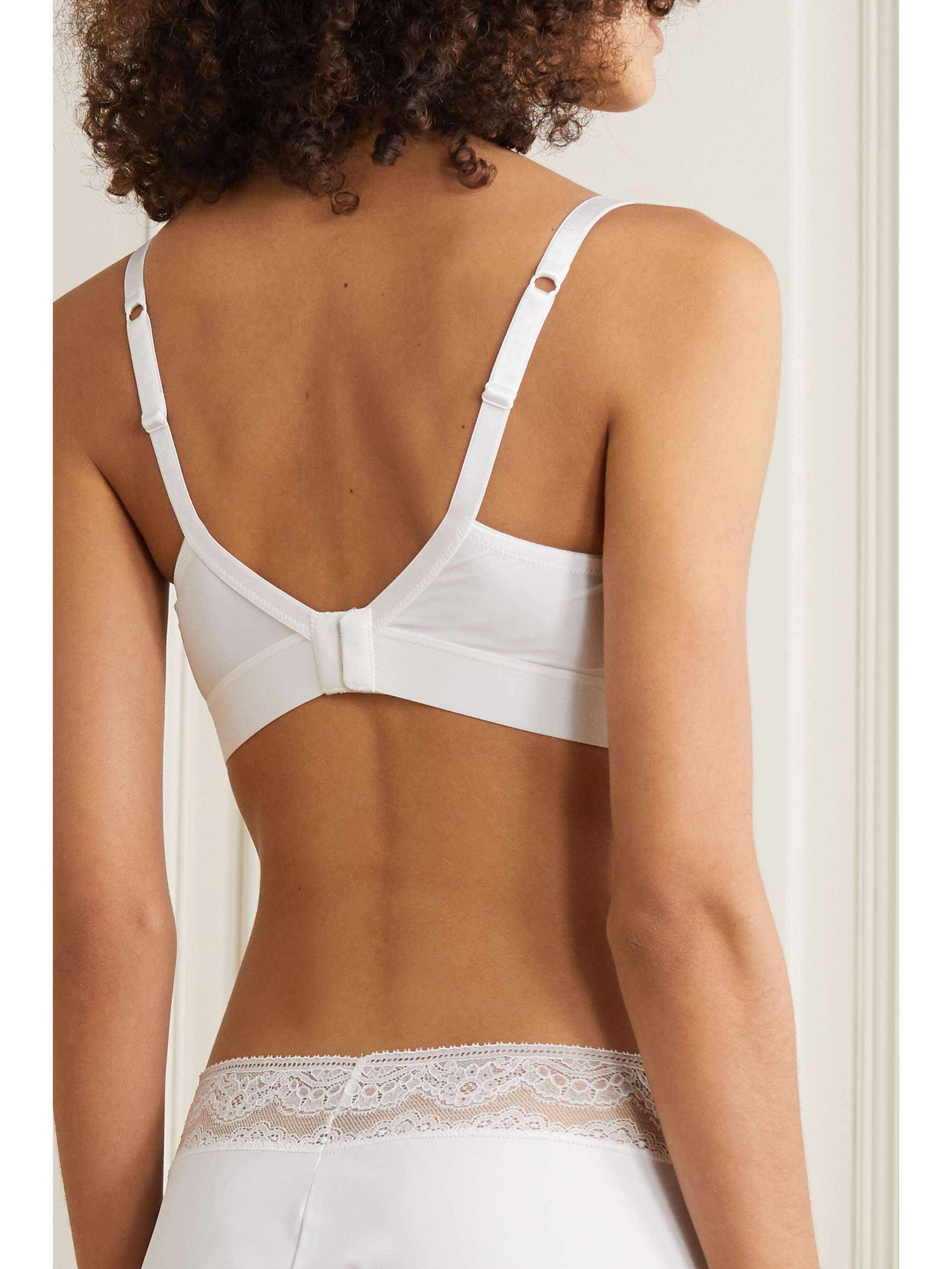 SIX Rosa Leavers lace-trimmed stretch-jersey soft-cup nursing bra