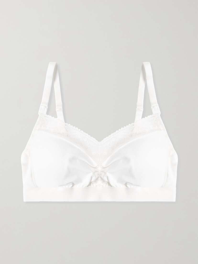 SIX Rosa Leavers Lace-trimmed Stretch-jersey Soft-cup Nursing Bra