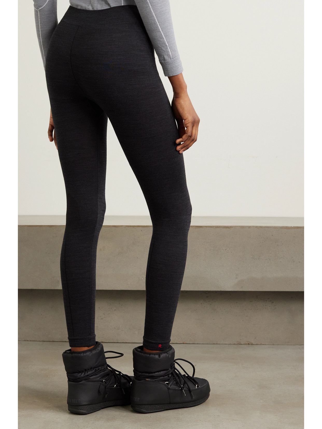 Falke Wool-tech Ski Leggings In Black