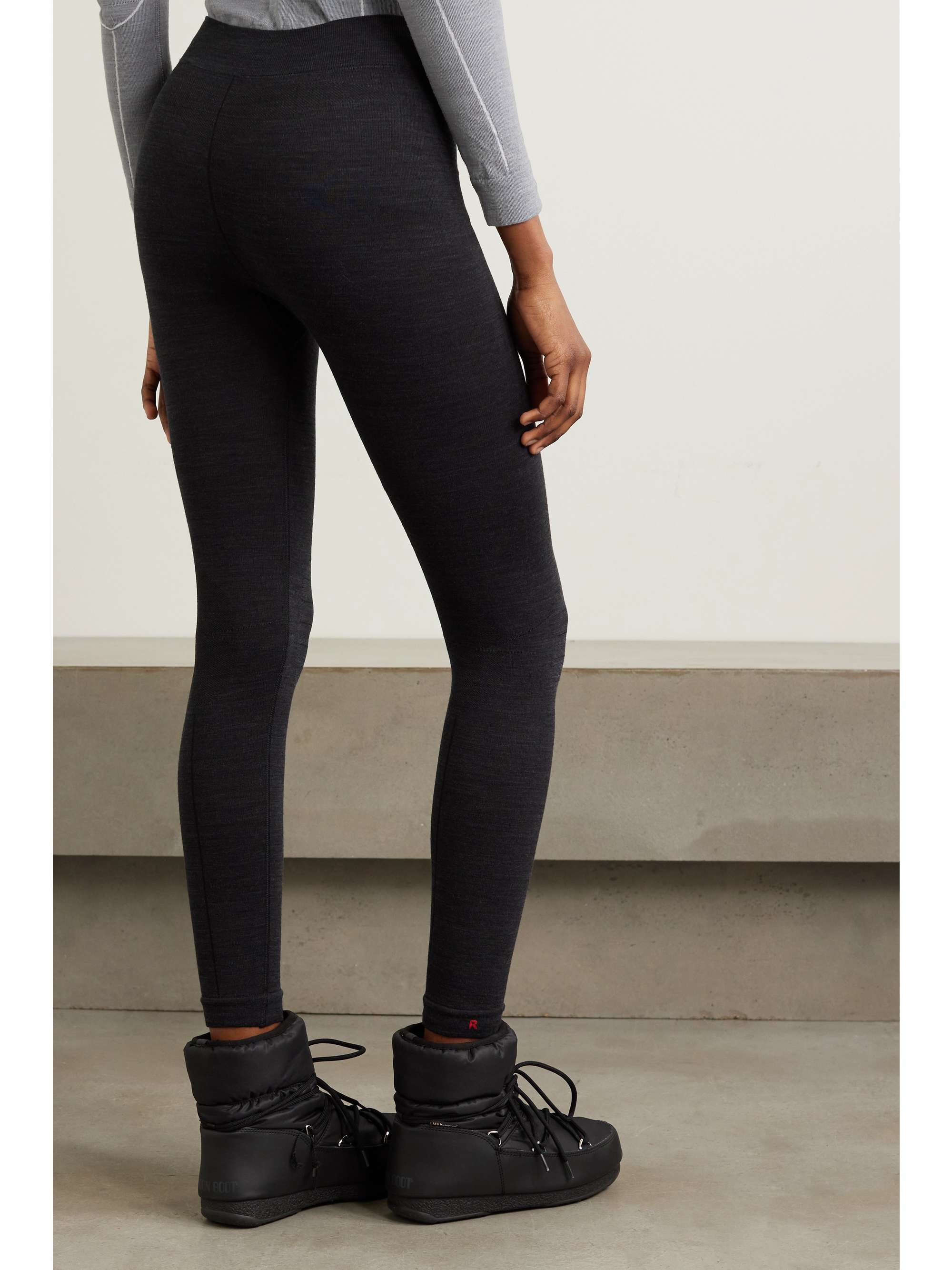 FALKE ERGONOMIC SPORT SYSTEM Paneled technical stretch wool-blend leggings