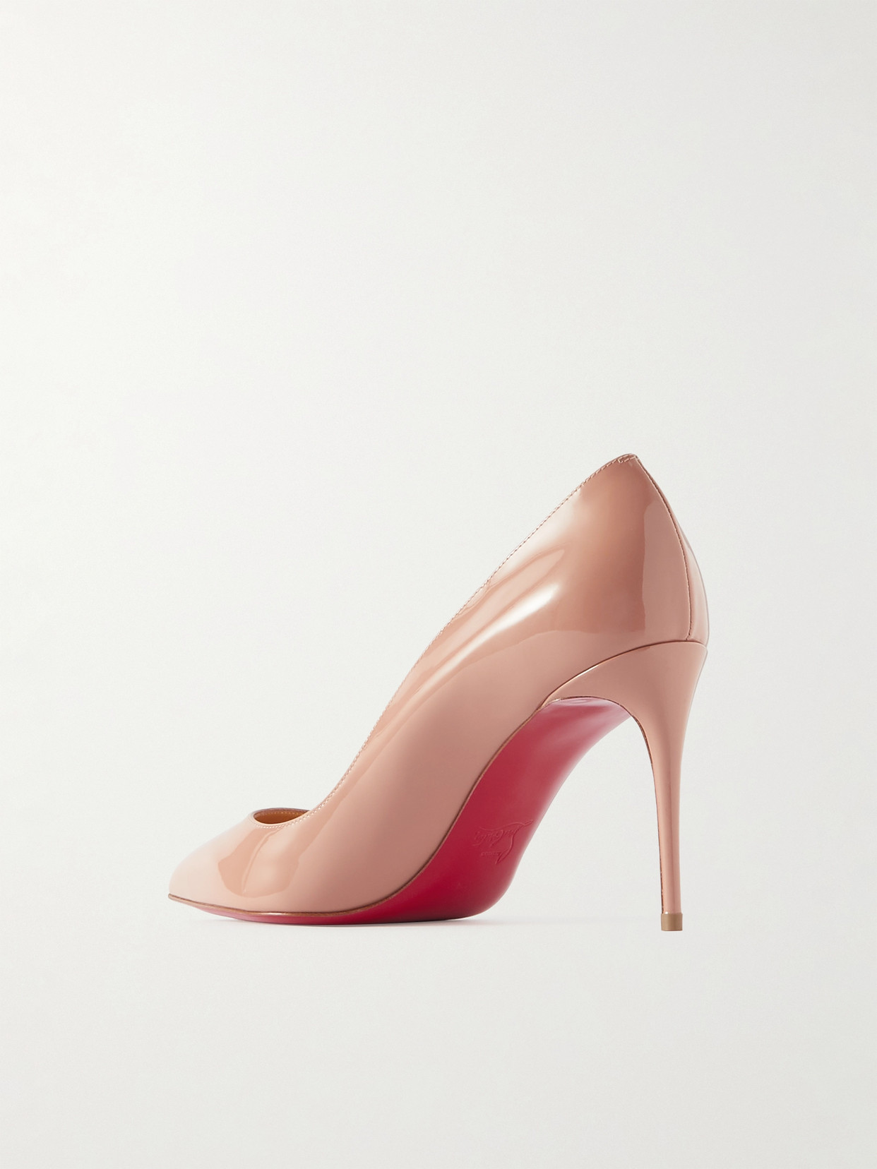 Shop Christian Louboutin Pigalle Follies 85 Patent-leather Pumps In Beige