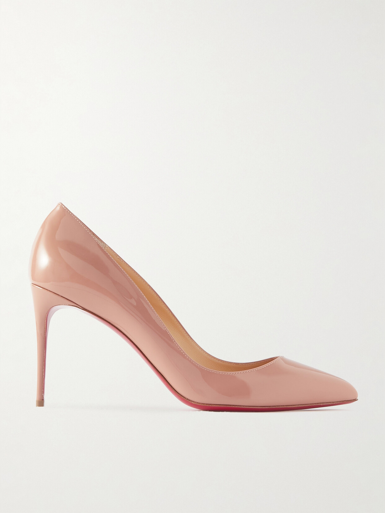 Christian Louboutin Pigalle Follies 85 Patent-leather Pumps In Beige