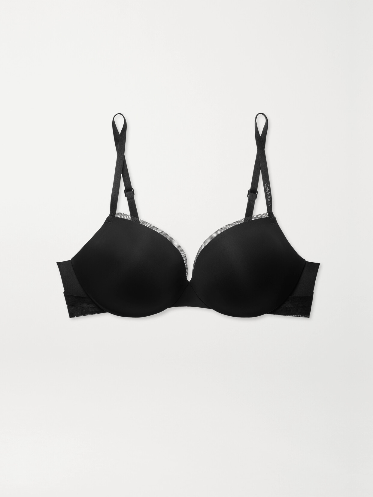 CK ONE - Sculpted Demi Lift Stretch-jersey And Mesh Underwired Bra - Black