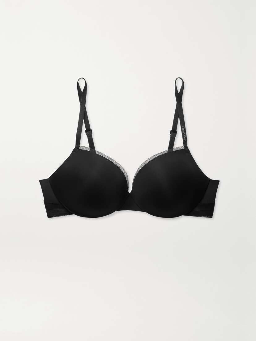 Calvin Klein Sculpted Demi Lift Stretch-jersey And Mesh Underwired Bra