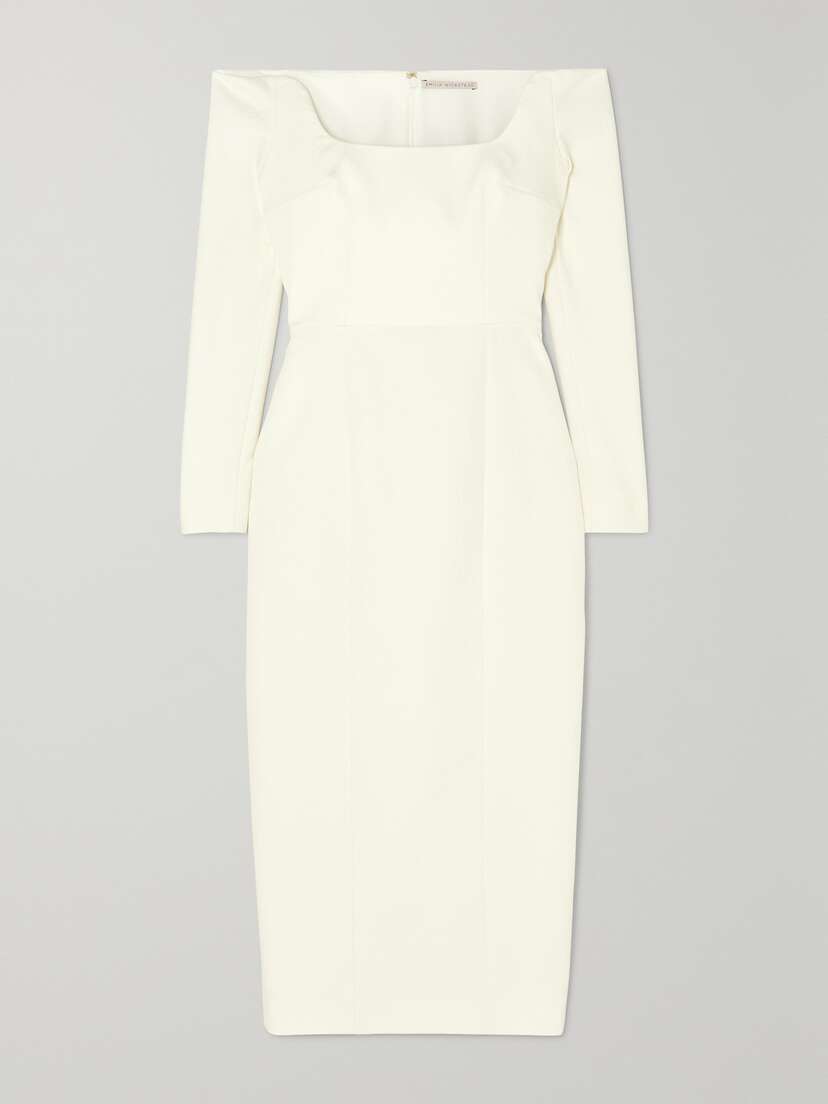 Emilia Wickstead Birch Off-the-shoulder Cloqué Midi Dress - UK 18