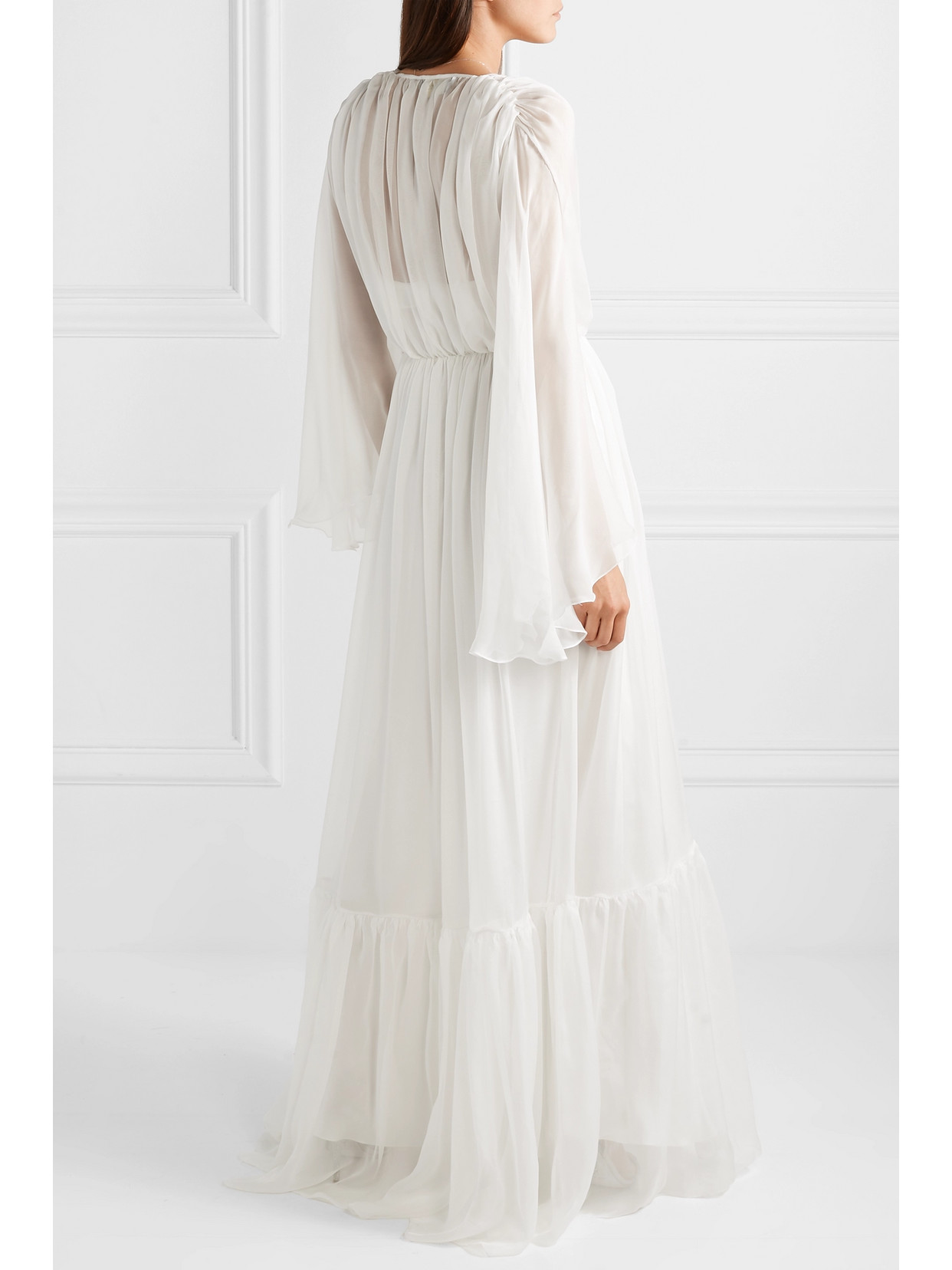 Ruffled Silk-Chiffon Jacket